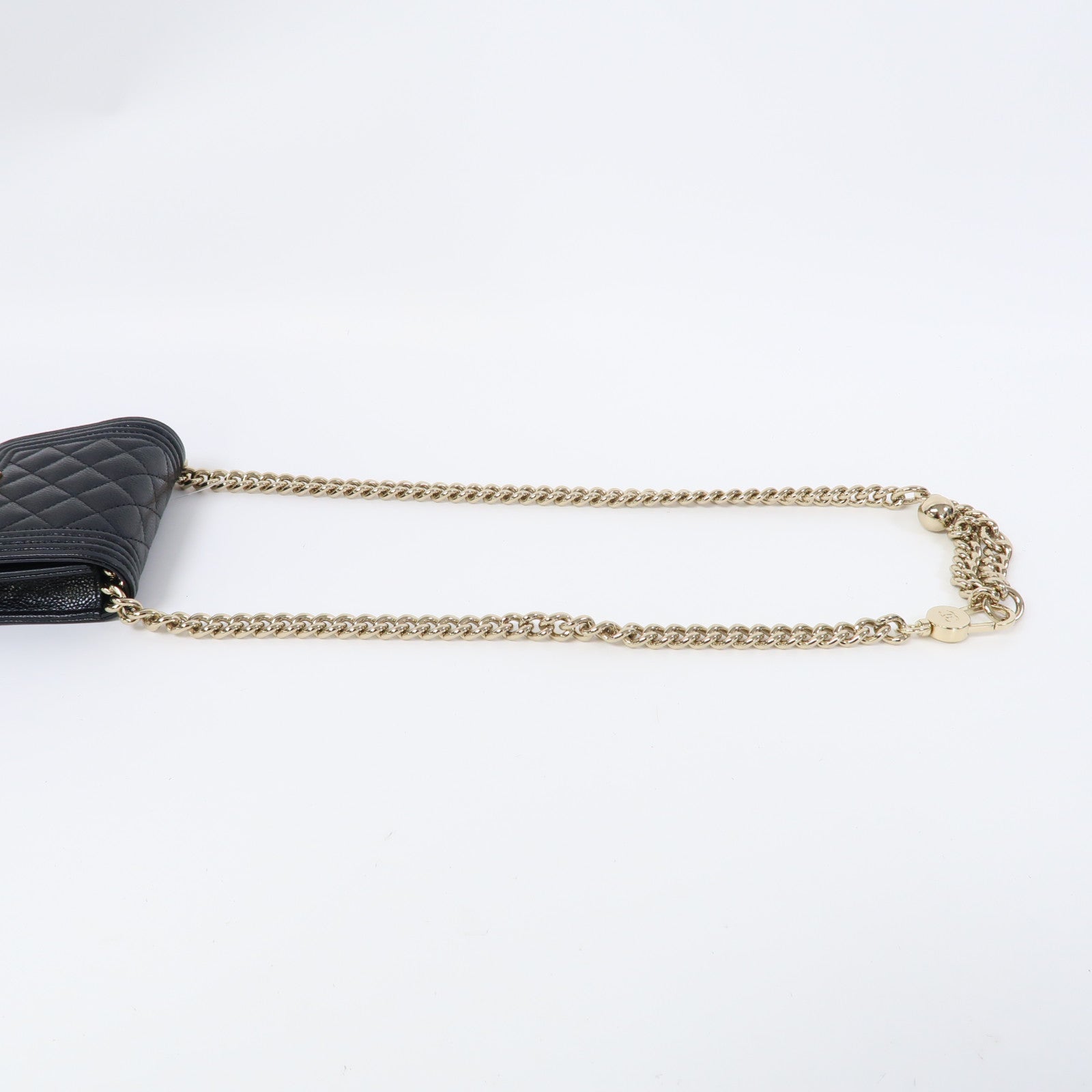 CHANEL 菱格Caviar皮革Waist Bag金扣腰包黑色