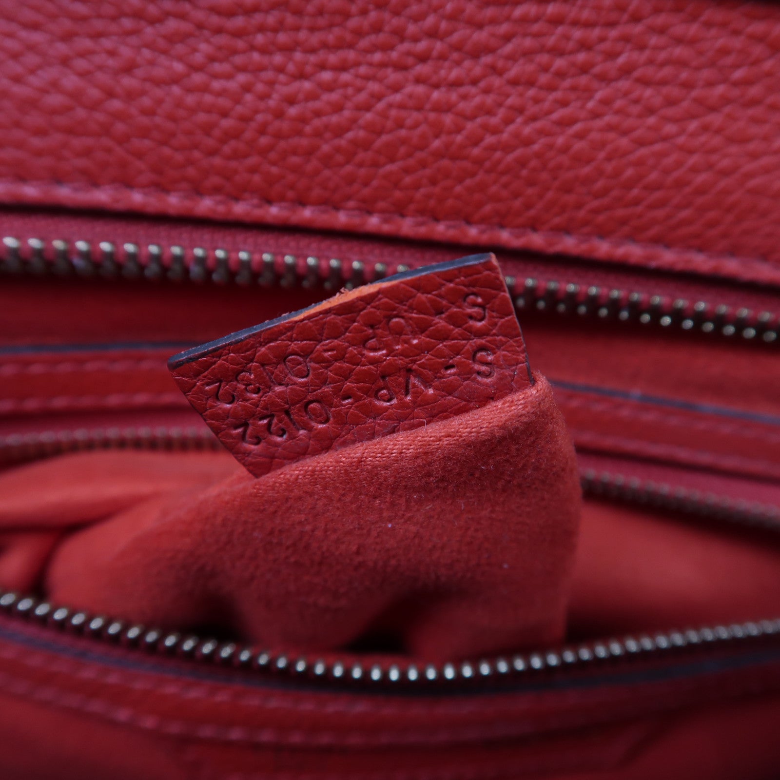 CELINE 牛皮皮革Luggage金扣手挽袋紅色