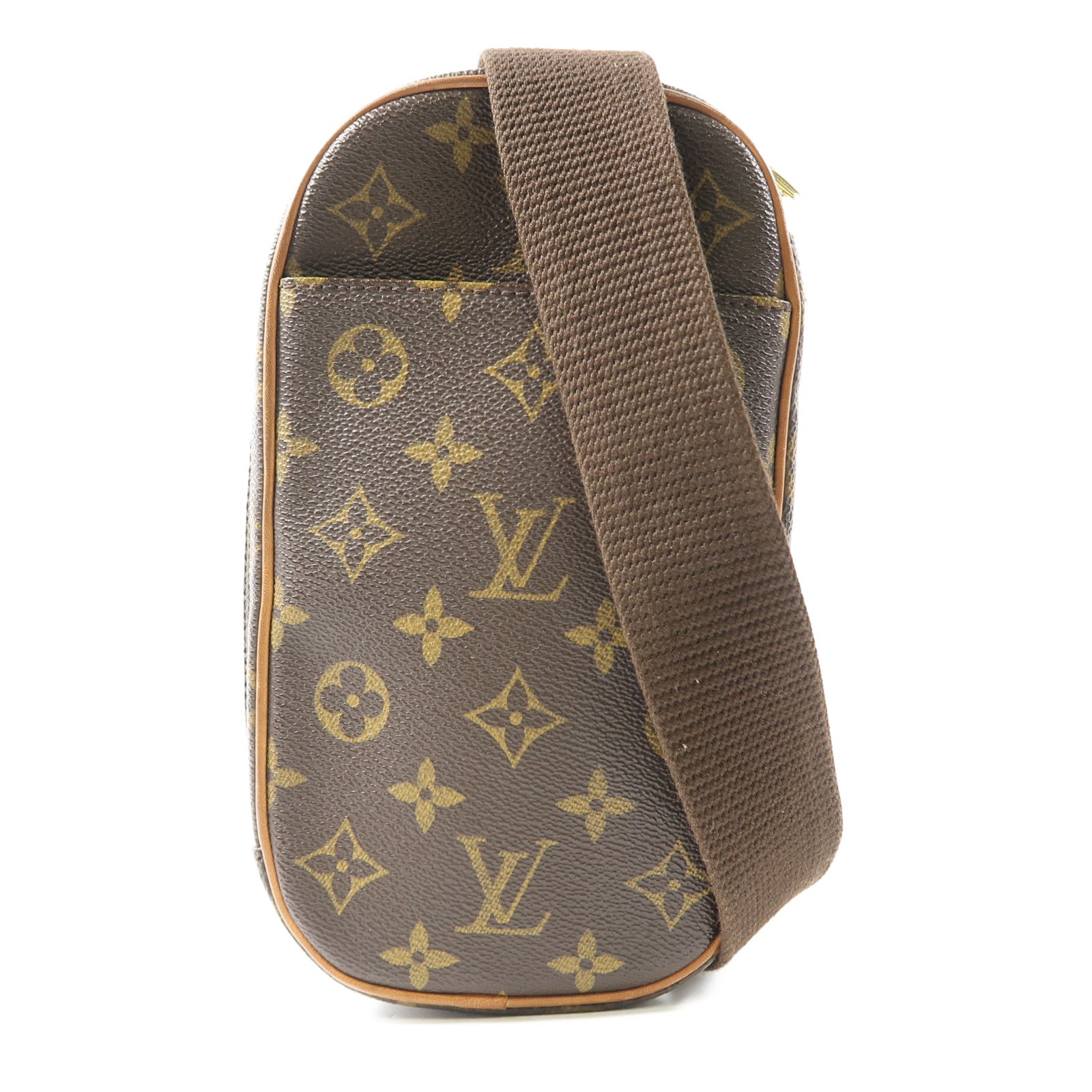 LOUIS VUITTON Monogram Pochette Gange金扣腰包/肩背袋啡色
