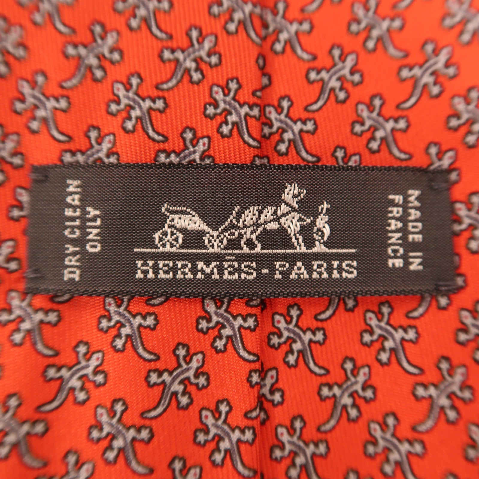 HERMES 絲質Tie領帶紅色