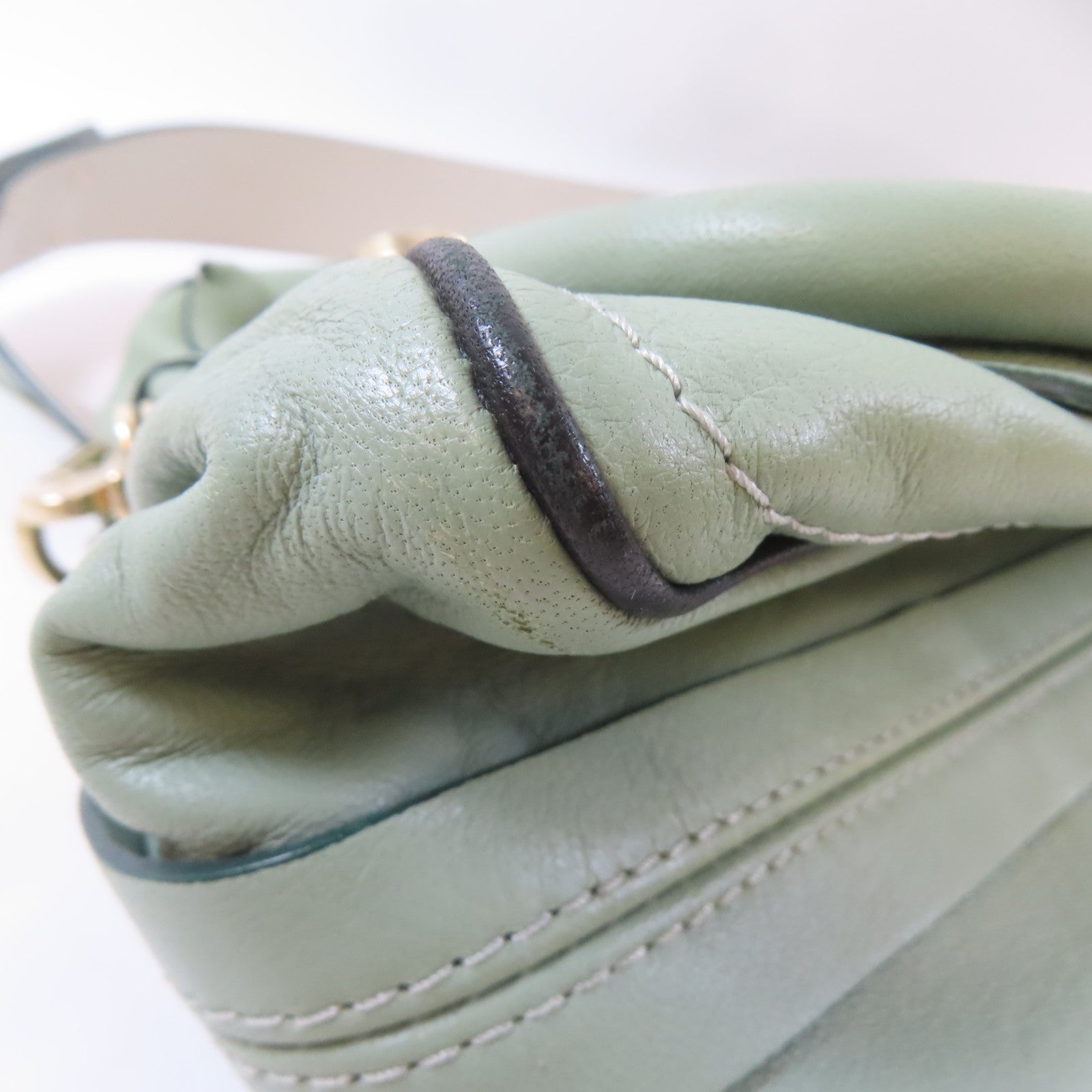 Chloe 牛皮皮革2 Way Shoulder Bag金扣手挽肩背兩用袋淺綠色