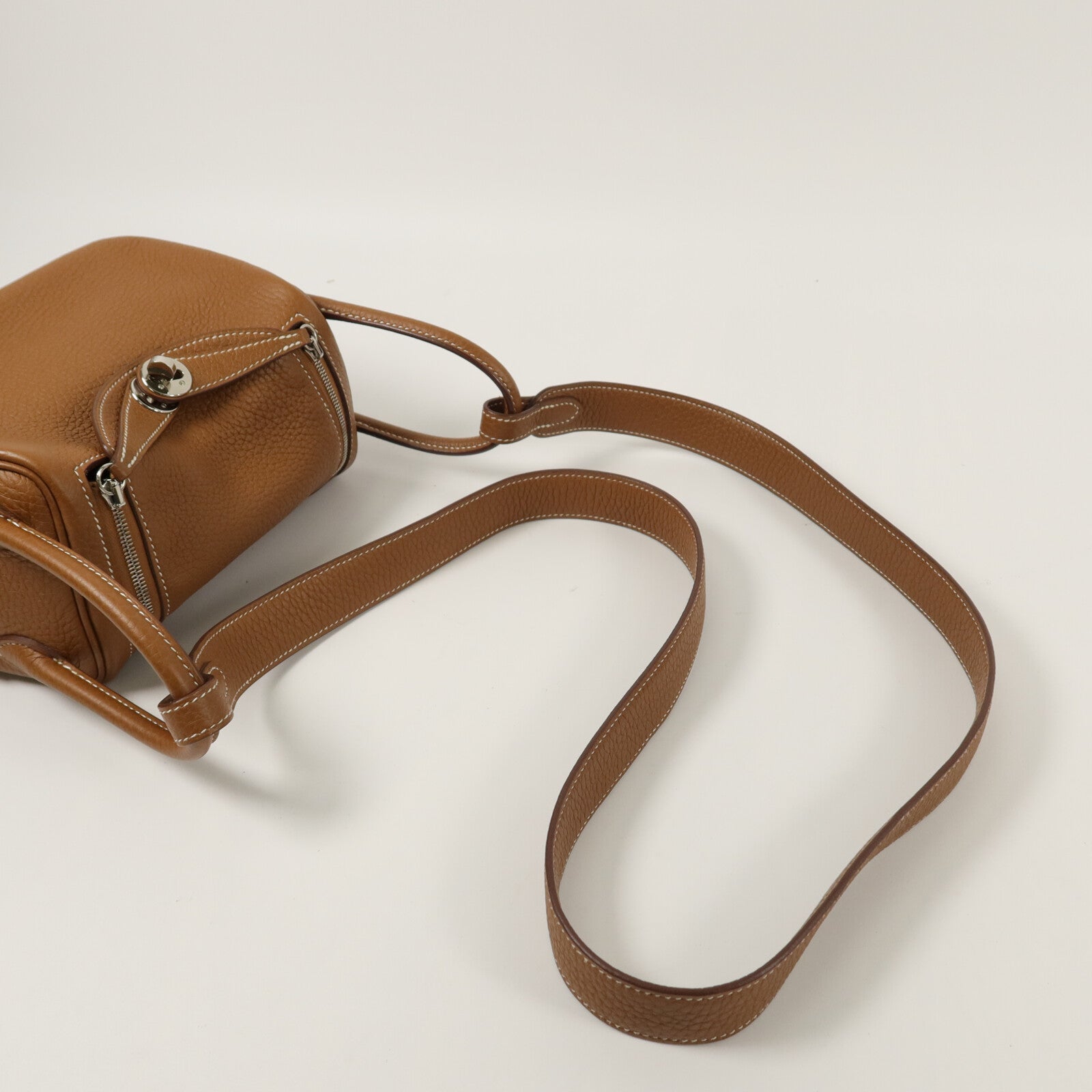HERMES Clemence皮革Mini Lindy手挽肩背兩用袋Gold