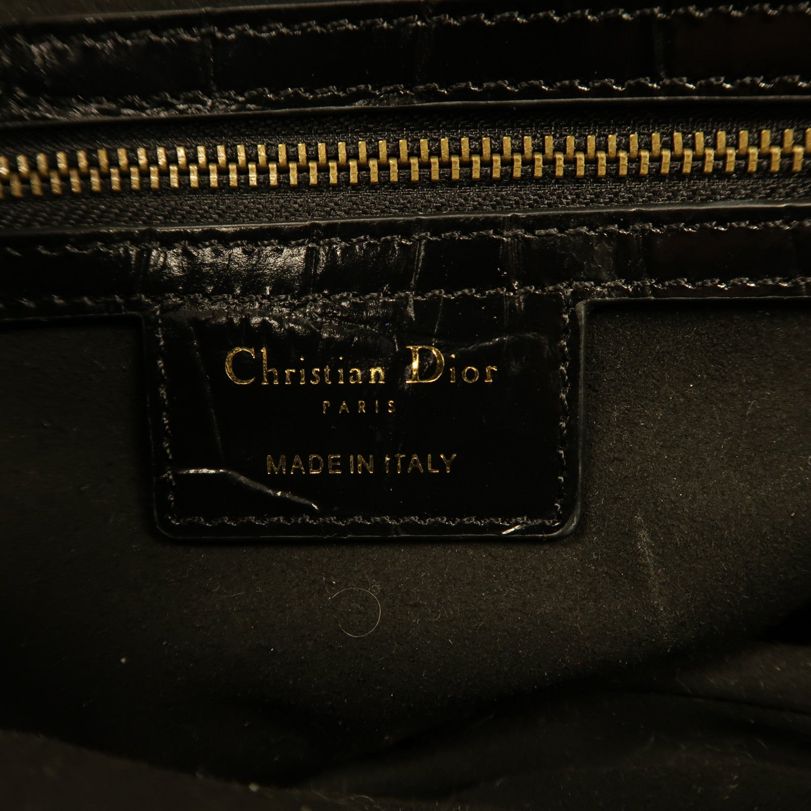 Dior Alligator皮革Saddle Bag金扣肩背袋黑色