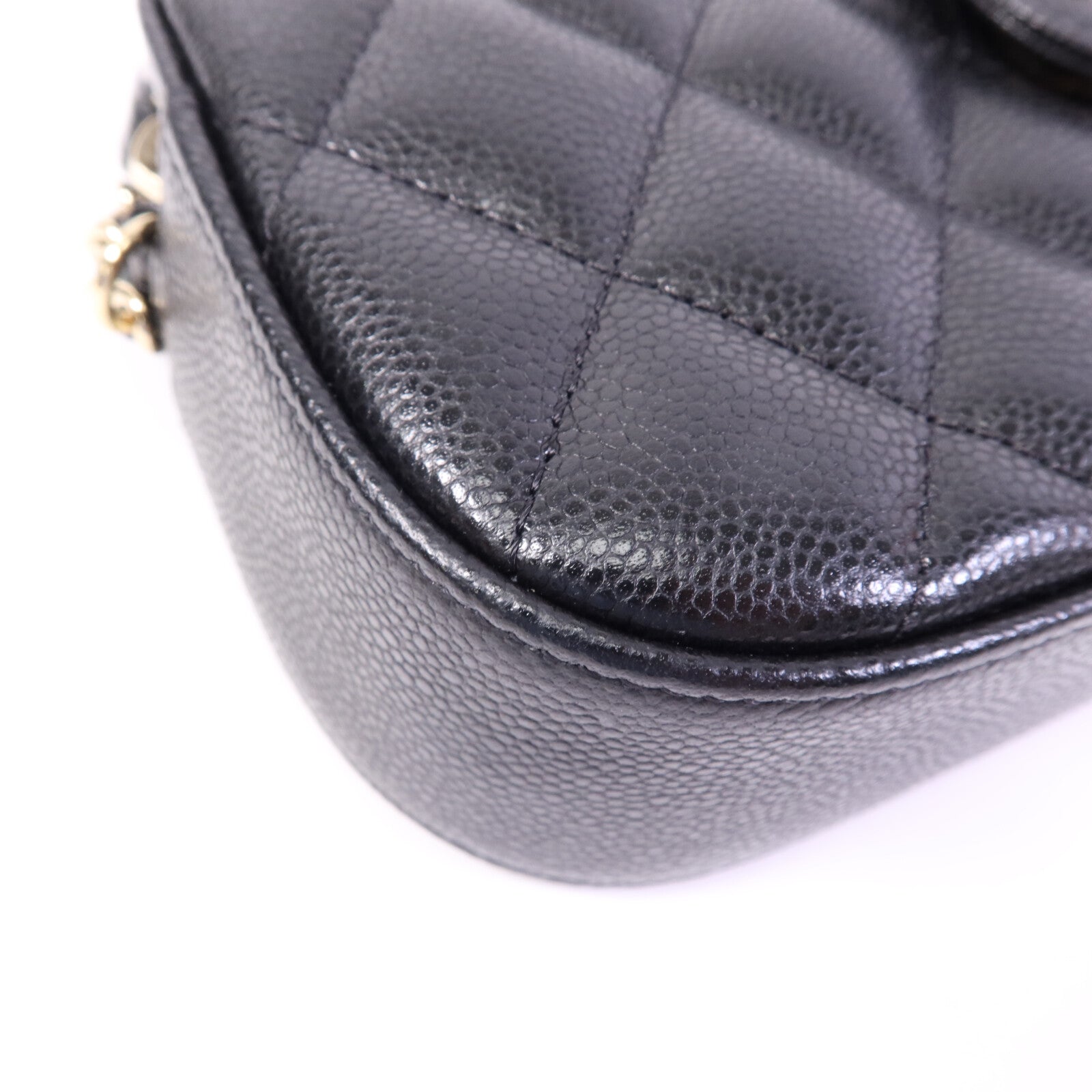 CHANEL 牛皮皮革Camera Bag金扣鏈帶肩背袋