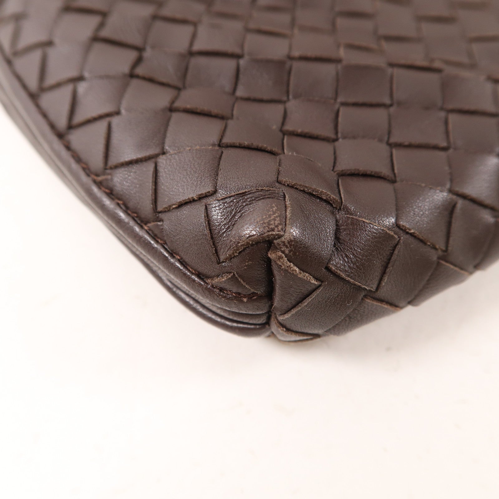 BOTTEGA VENETA 羊皮皮革Shoulder Bag銀扣肩背袋棕色