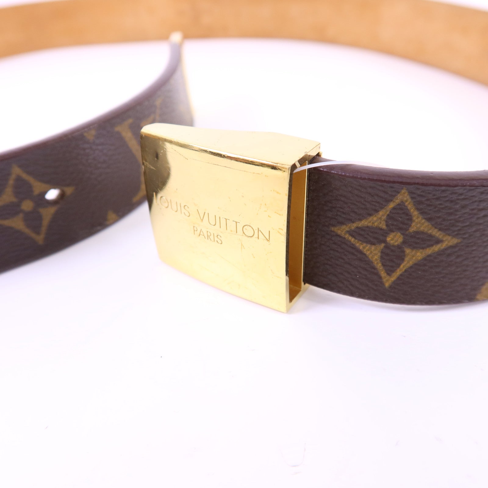 LOUIS VUITTON Monogram Belt金扣皮帶