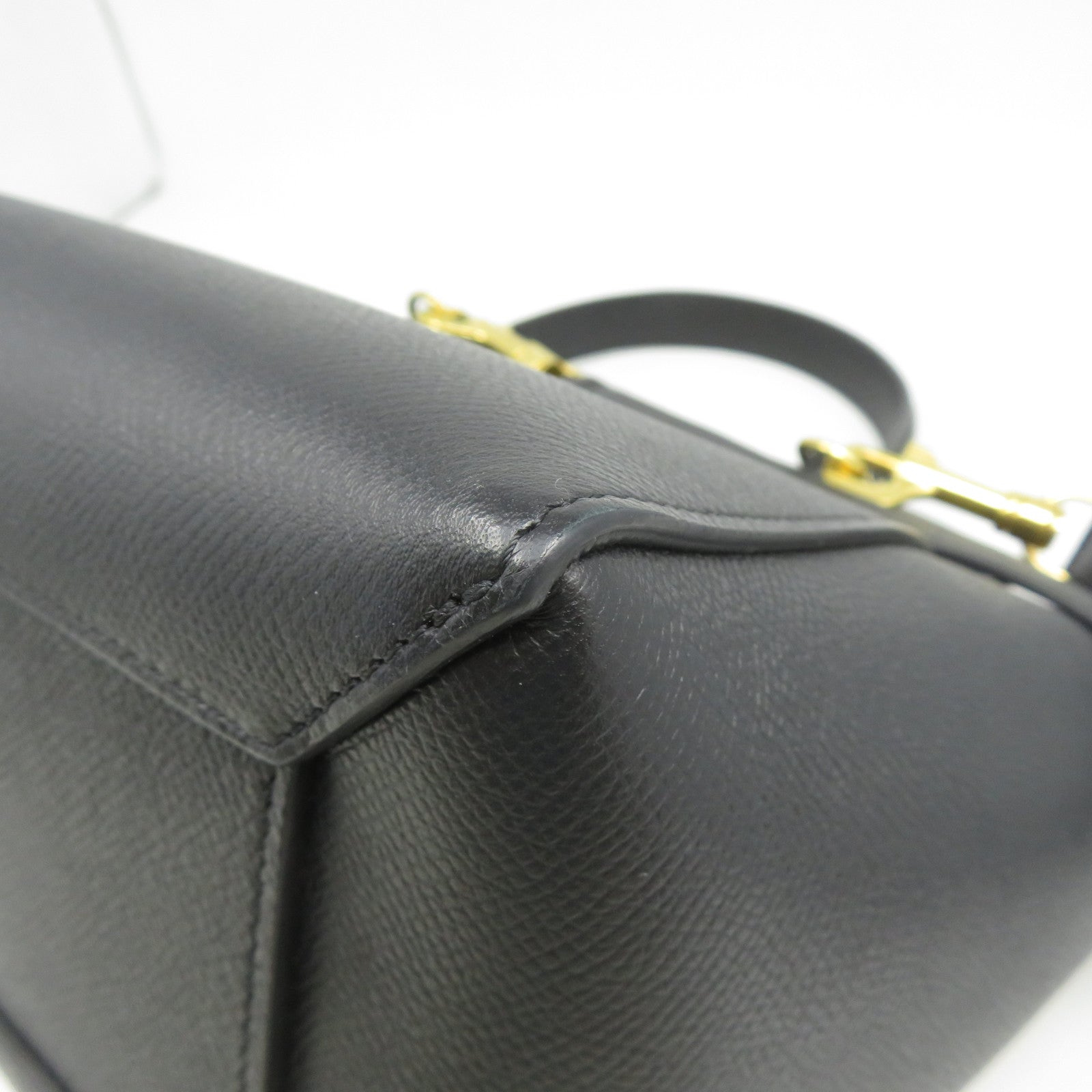 CELINE 牛皮皮革Belt Bag金扣手挽肩背兩用袋黑色