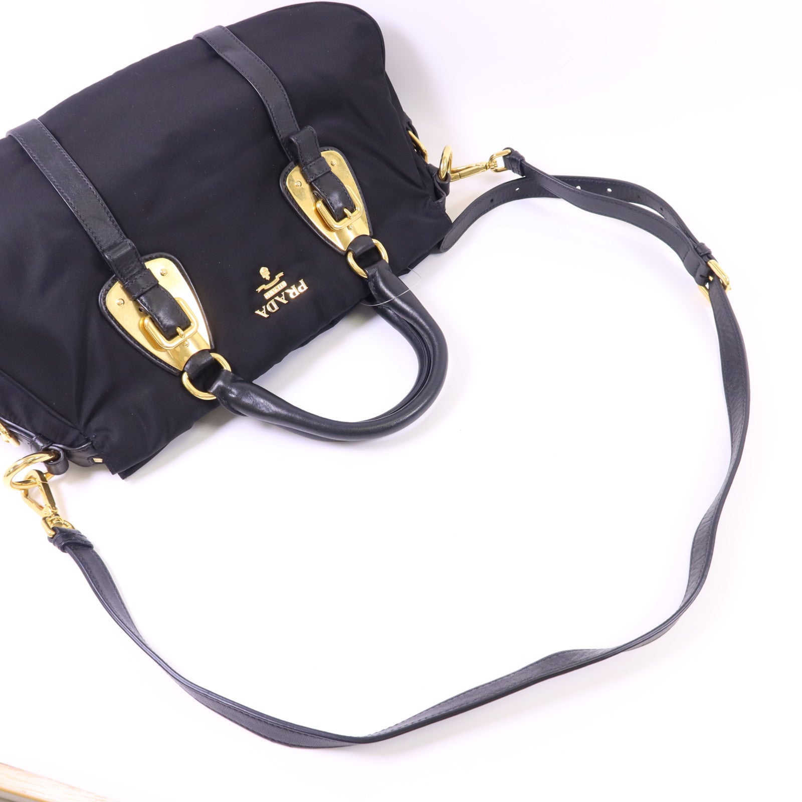 PRADA 尼龍2 Way Shoulder Bag金扣手挽肩背兩用袋