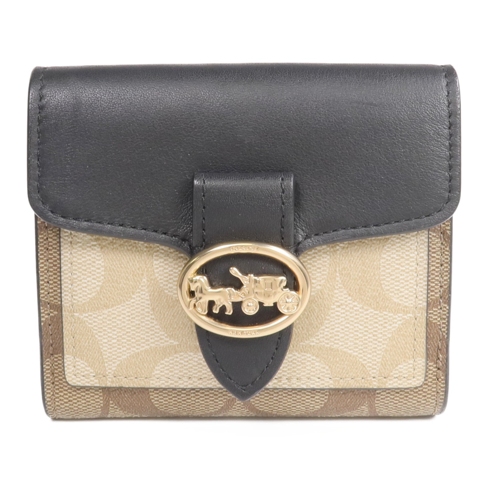 COACH 塗層帆布Georgie Small Wallet金扣錢包