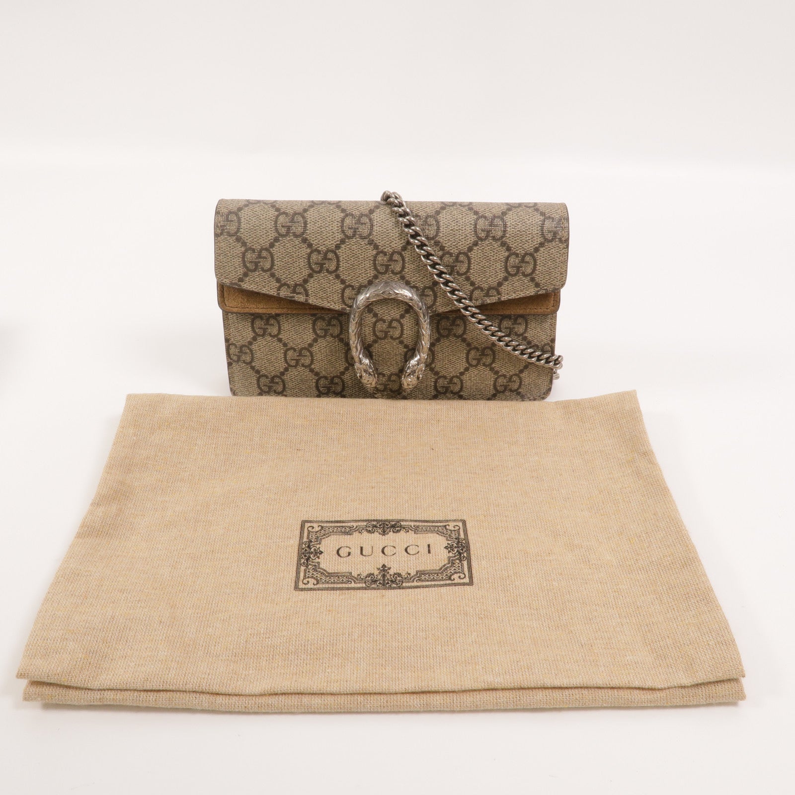 GUCCI 塗層帆布Dionysus Super Mini Bag鏈帶肩背袋
