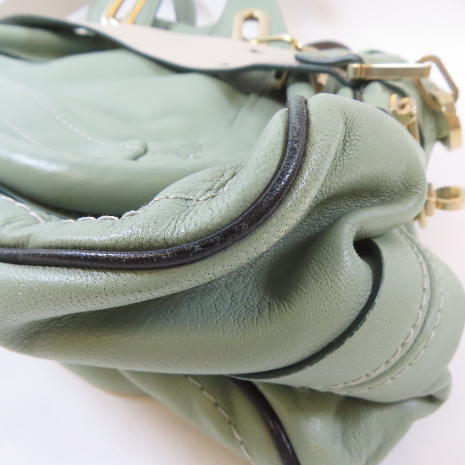 Chloe 牛皮皮革2 Way Shoulder Bag金扣手挽肩背兩用袋淺綠色