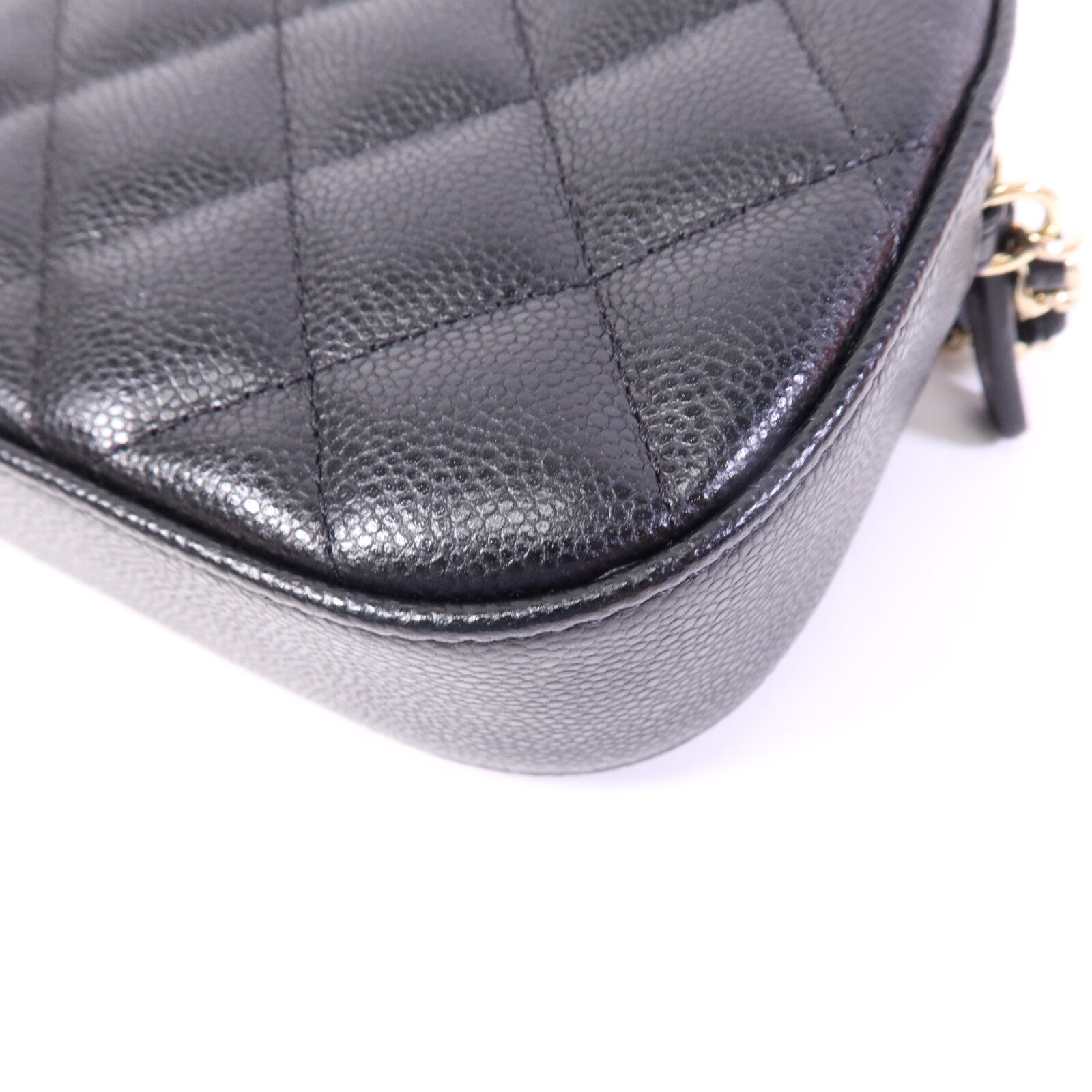 CHANEL 牛皮皮革Camera Bag金扣鏈帶肩背袋