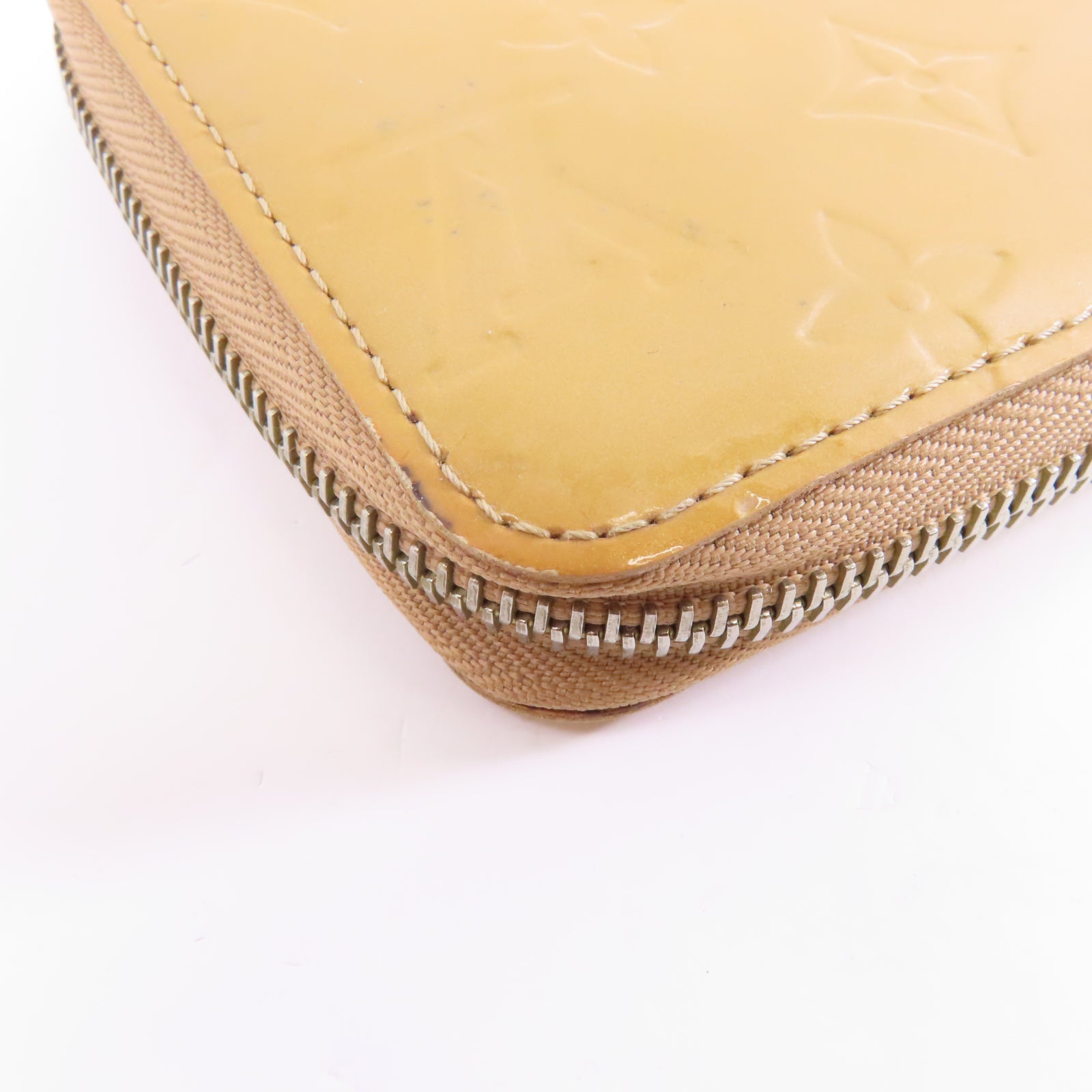 LOUIS VUITTON Vernis Zipped Long Wallet金扣長錢包杏色