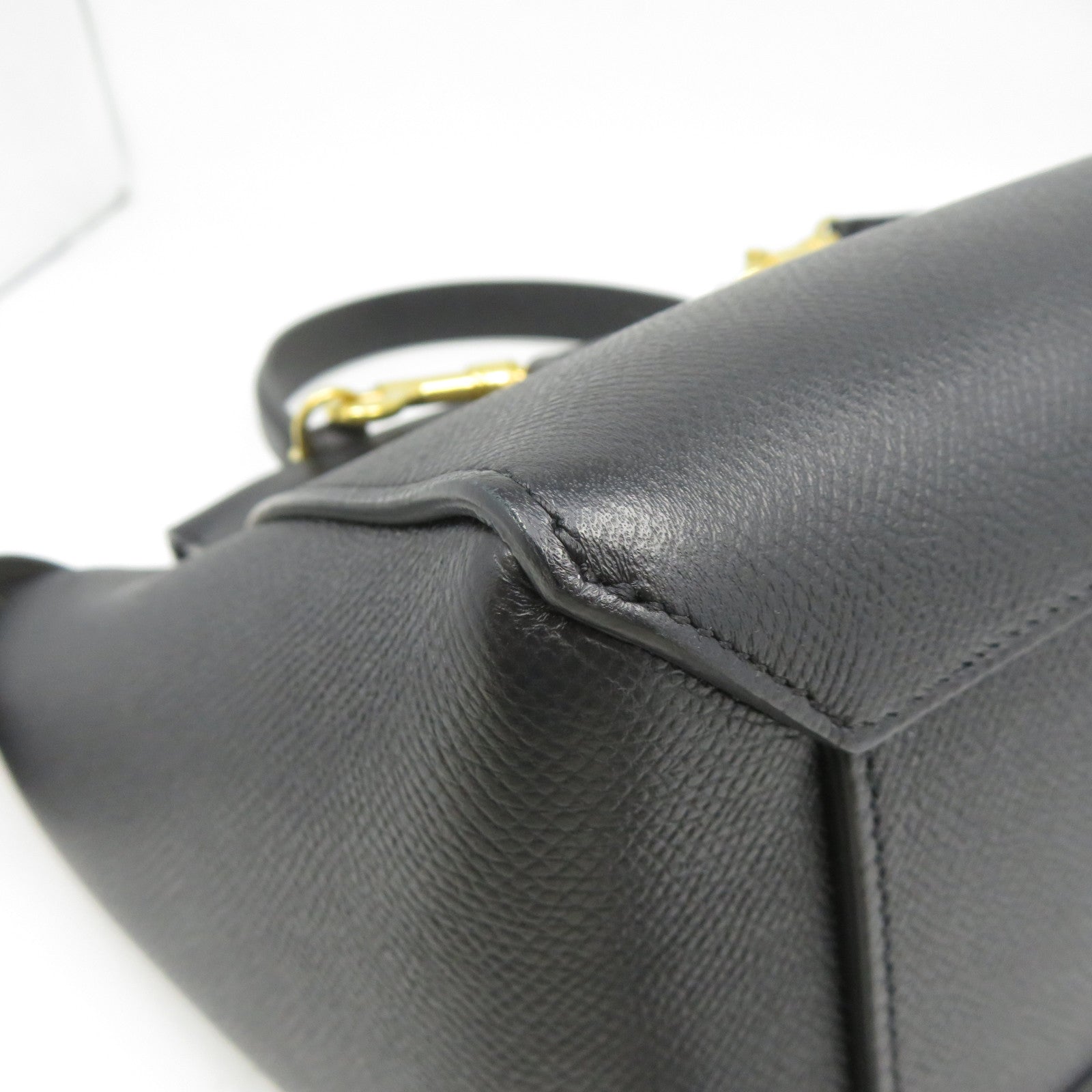 CELINE 牛皮皮革Belt Bag金扣手挽肩背兩用袋黑色