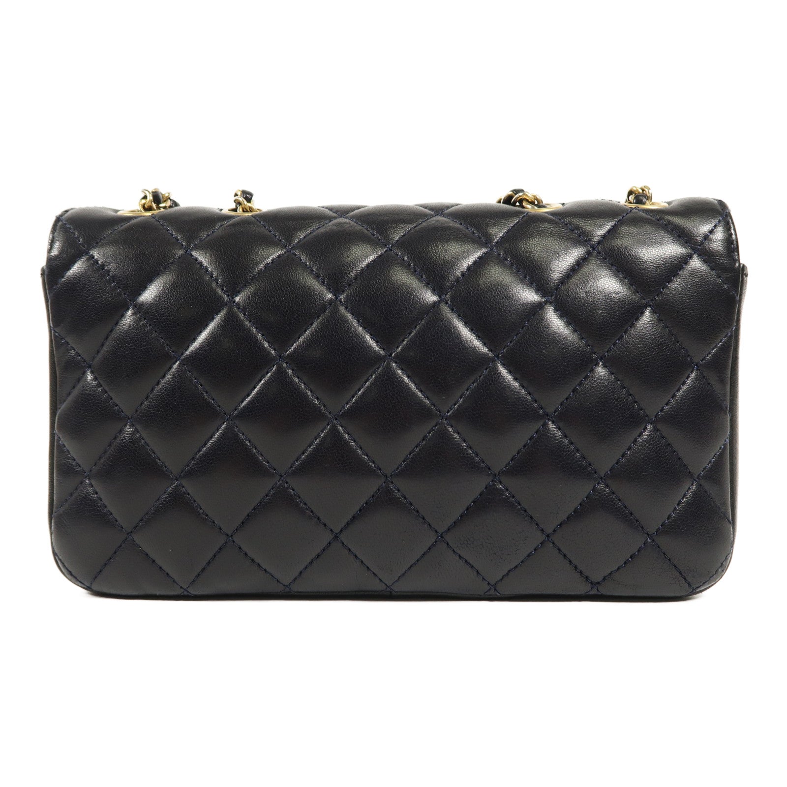 CHANEL 羊皮皮革Shoulder Bag金扣鏈帶肩背袋