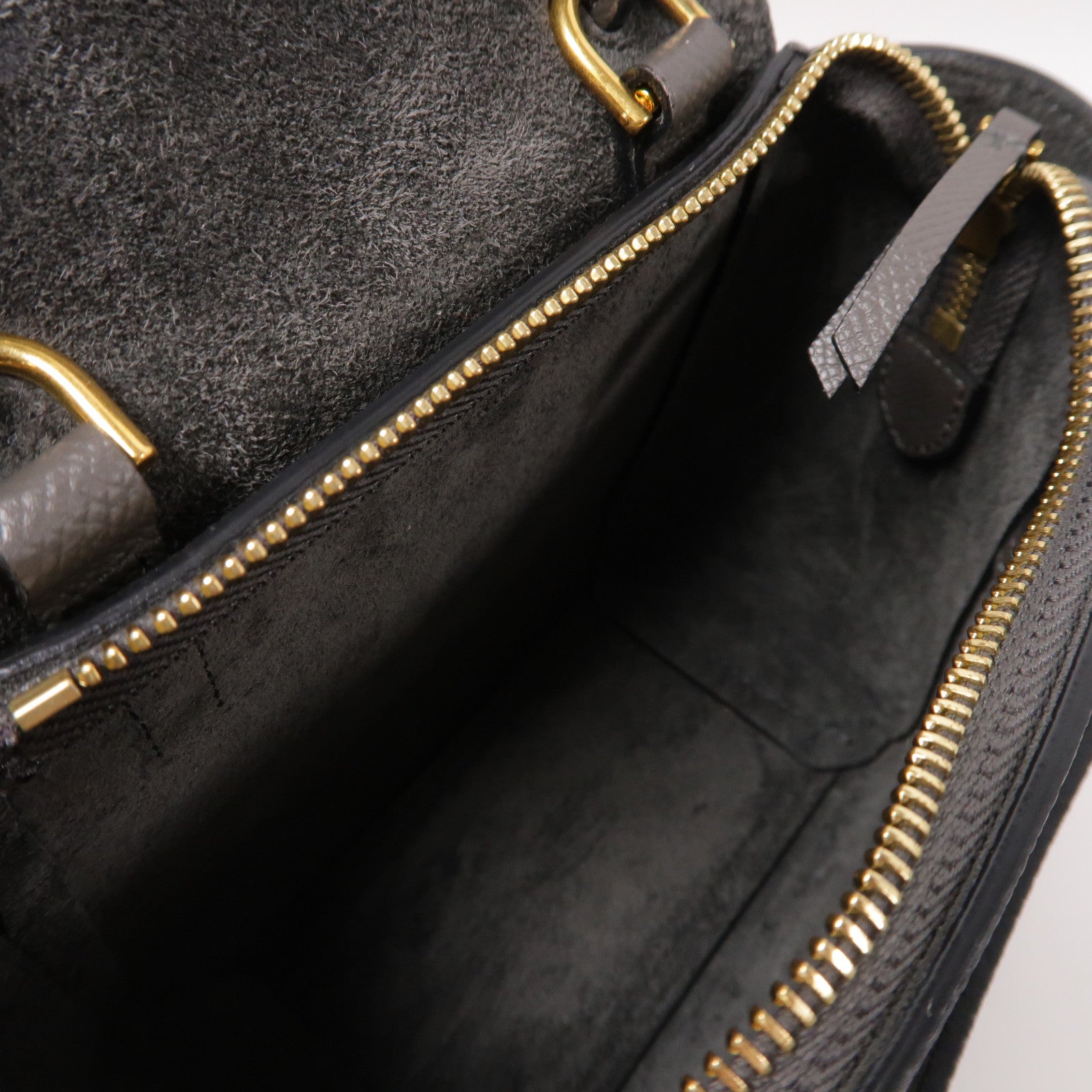CELINE 牛皮皮革Mini Belt Bag金扣手挽肩背兩用袋灰色