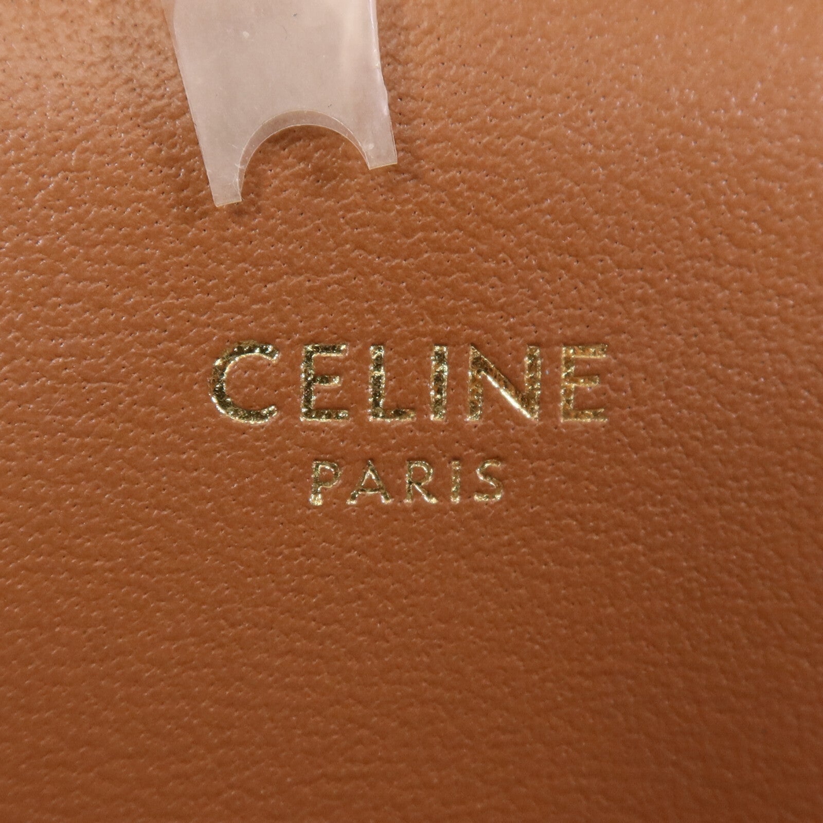 CELINE 塗層帆布/牛皮皮革Teen Triomphe金扣肩背袋