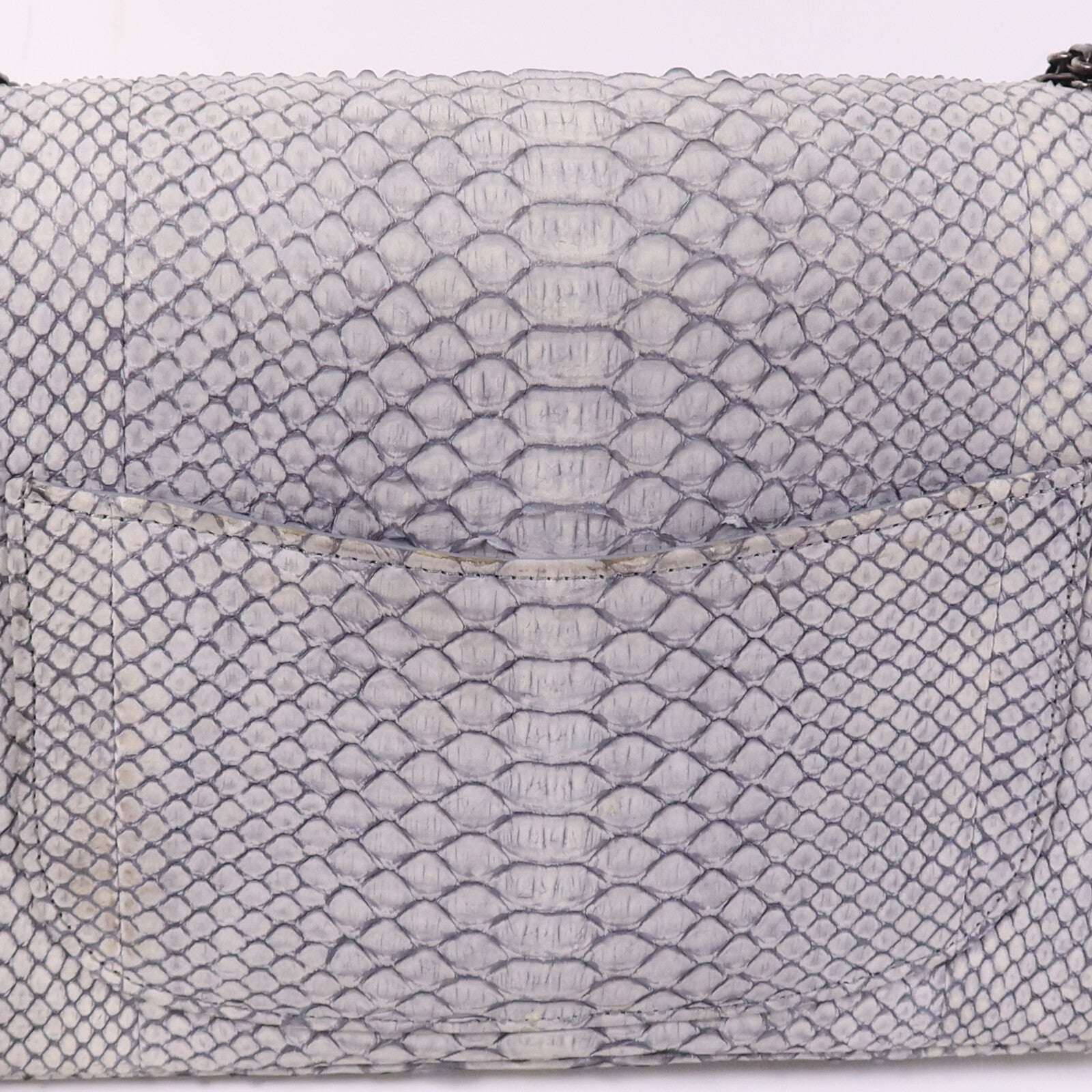 CHANEL 蛇皮皮革2.55銀扣鏈帶肩背袋