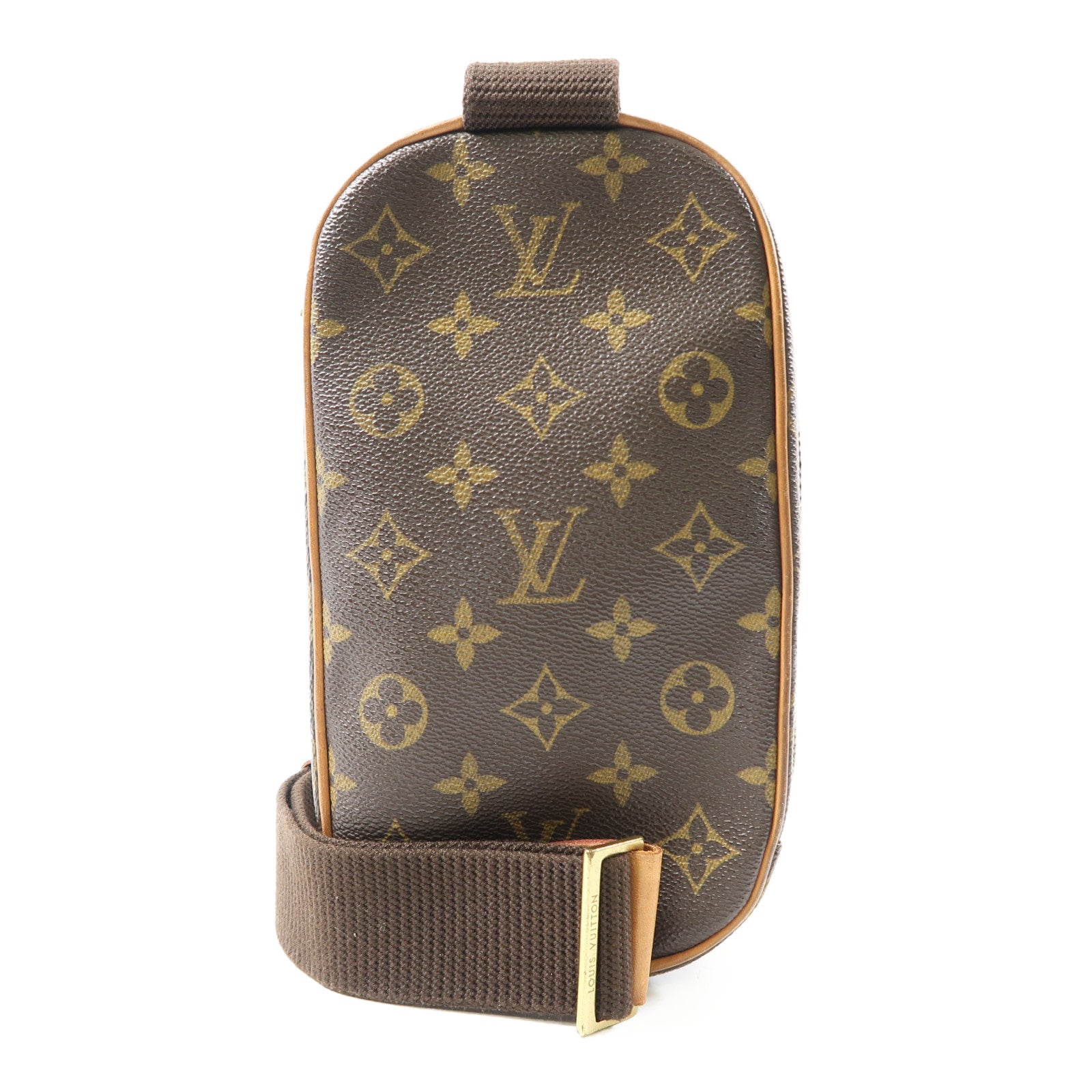LOUIS VUITTON Monogram Pochette Gange金扣腰包/肩背袋啡色