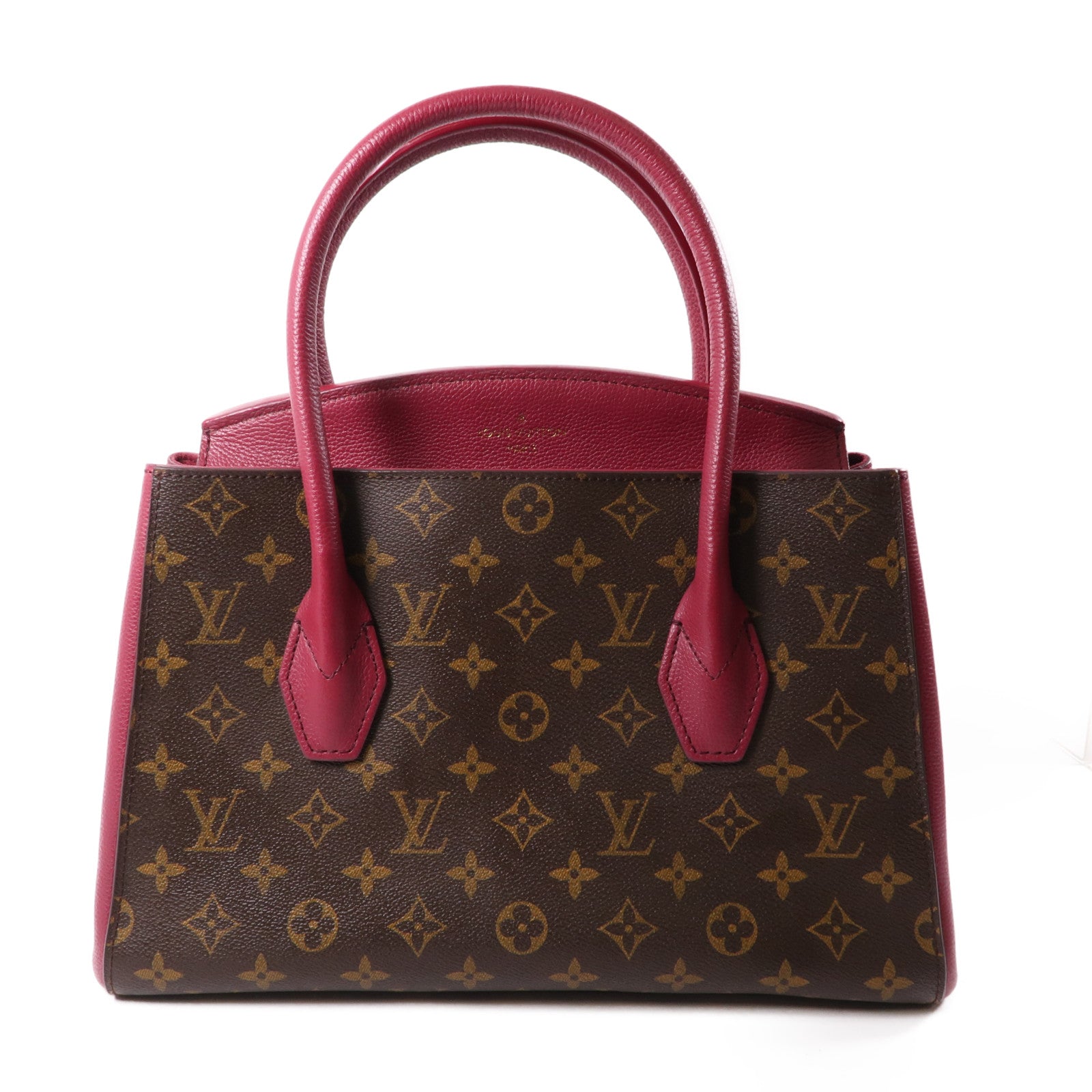 LOUIS VUITTON Monogram Florine金扣手挽肩背兩用袋棕色/紅色