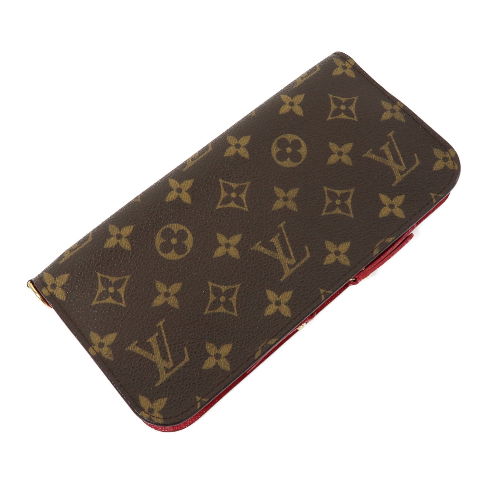 LOUIS VUITTON Monogram Insolite Wallet金扣長錢包啡色/紅色