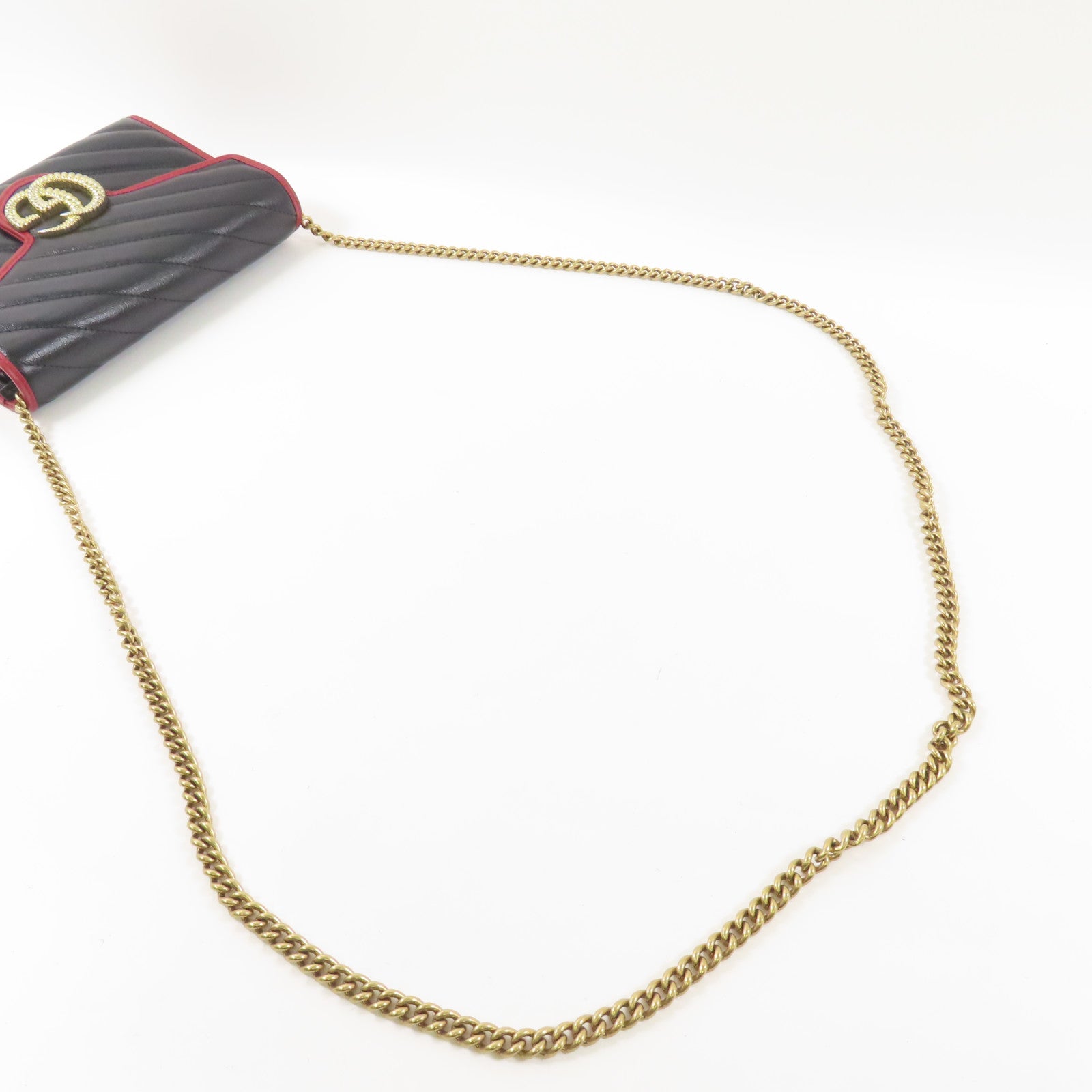 GUCCI 牛皮皮革Shoulder Bag金扣鏈帶肩背袋