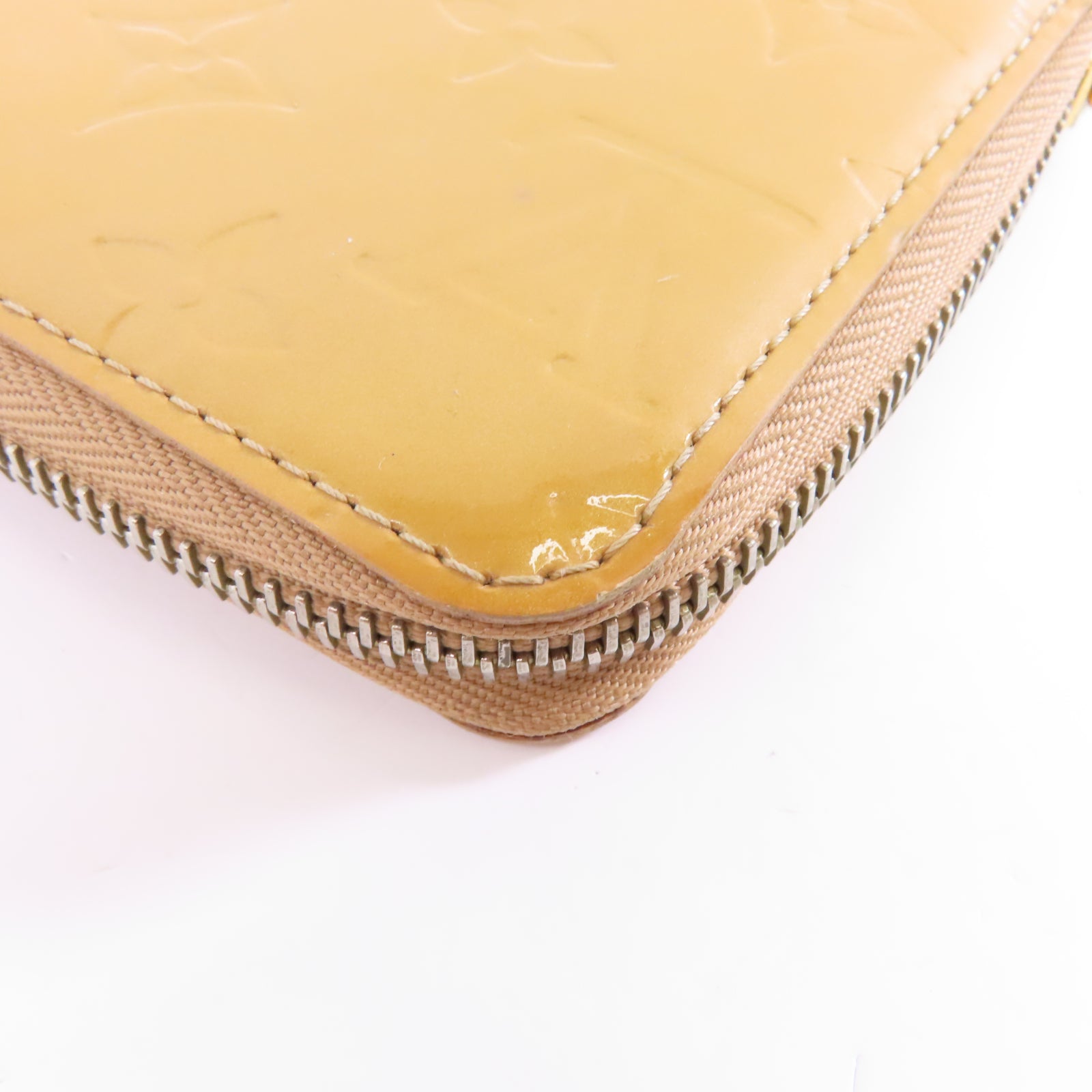 LOUIS VUITTON Vernis Zipped Long Wallet金扣長錢包杏色