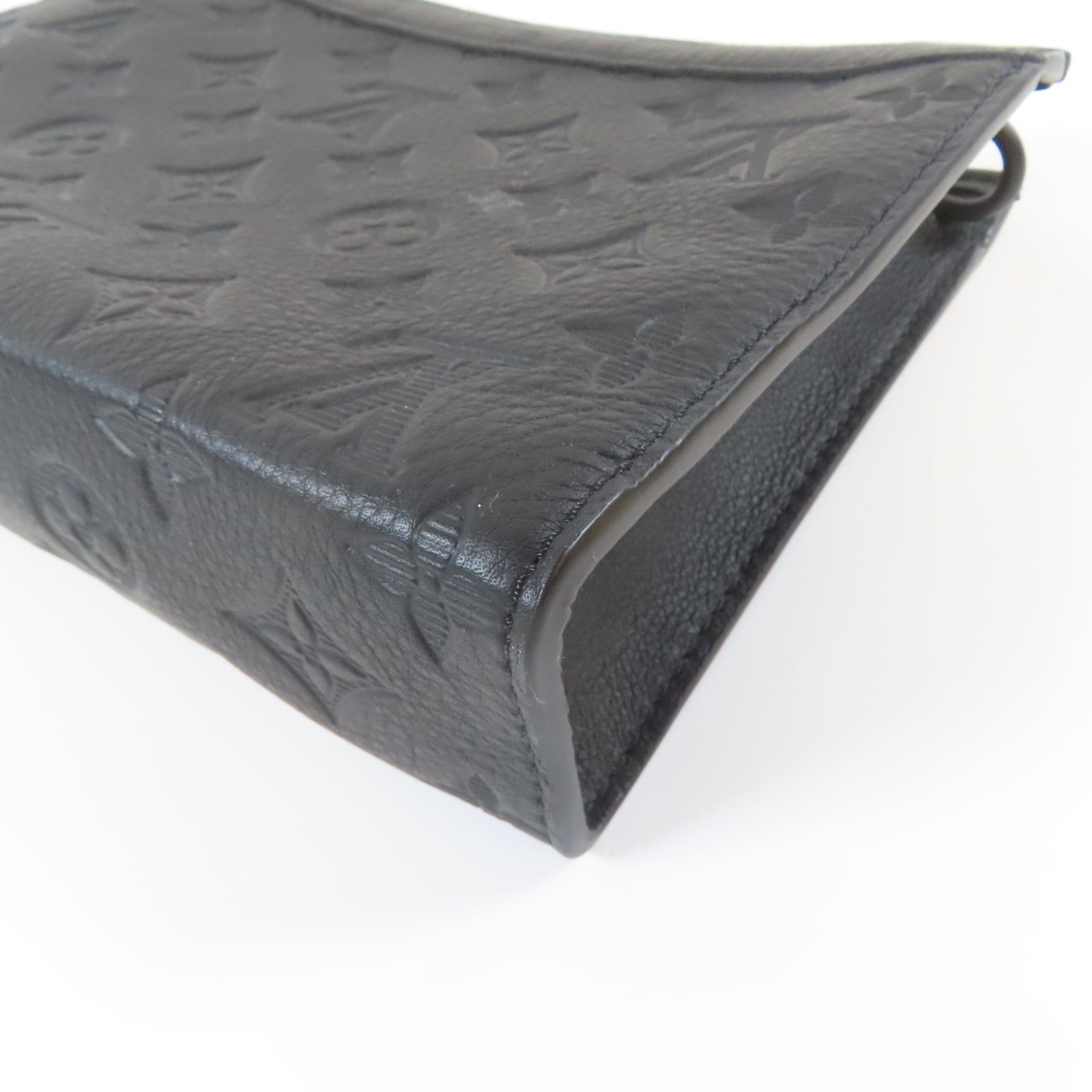 LOUIS VUITTON 牛皮皮革Gaston黑扣肩背袋黑色