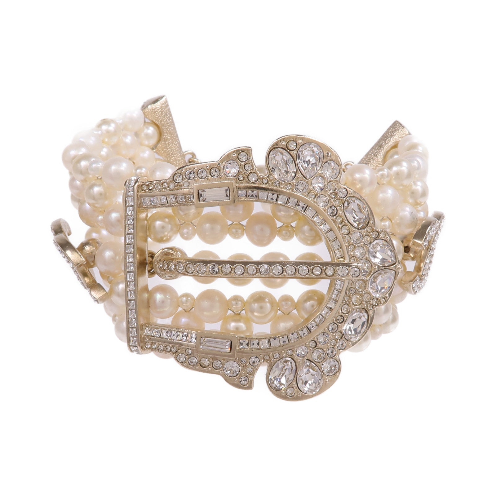 CHANEL 金屬/水晶Bracelet手鏈