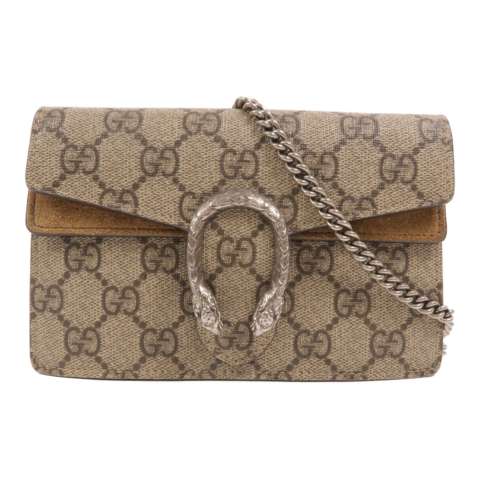 GUCCI 塗層帆布Dionysus Super Mini Bag鏈帶肩背袋