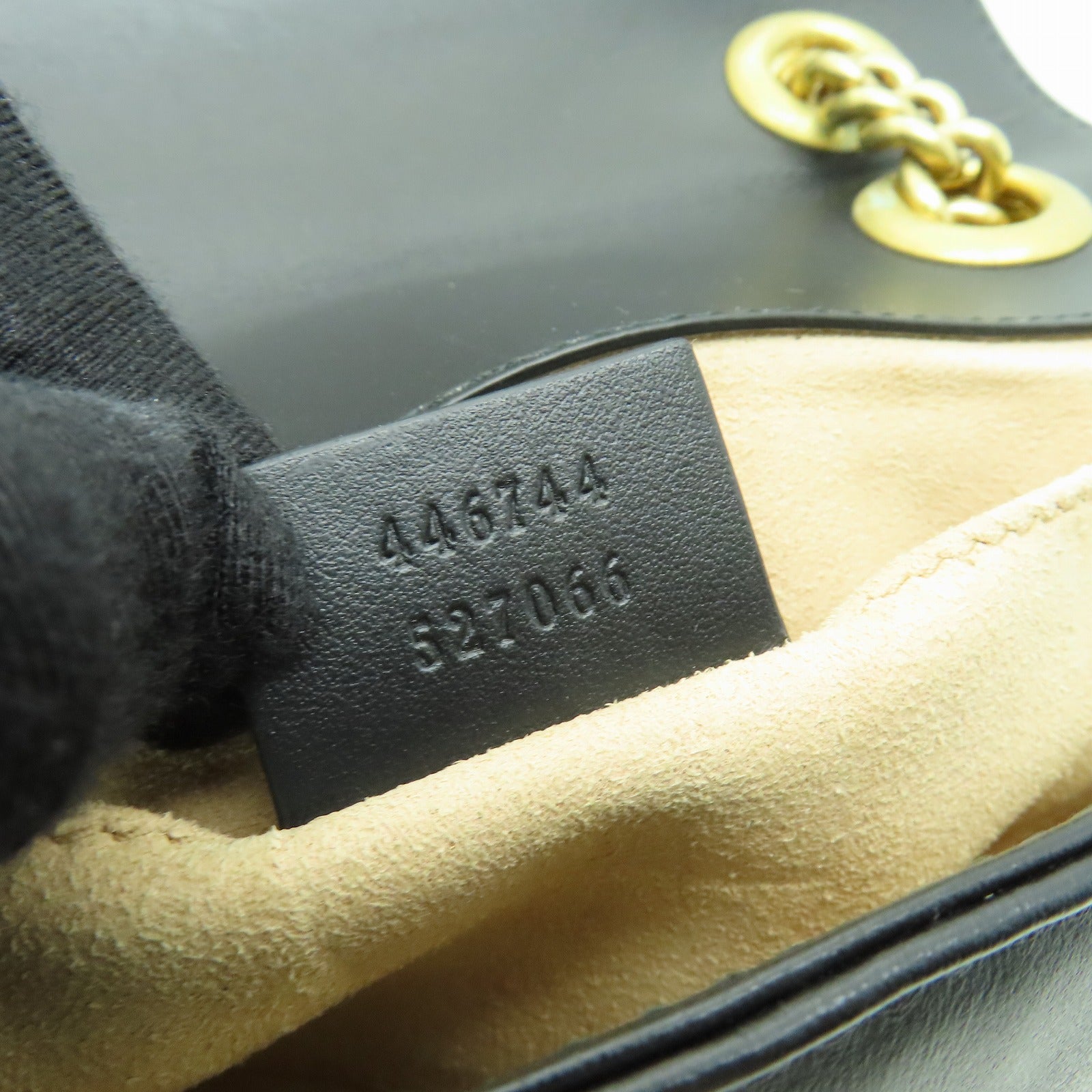 GUCCI 【激減優惠】牛皮皮革GG Marmont金扣鏈帶肩背袋黑色