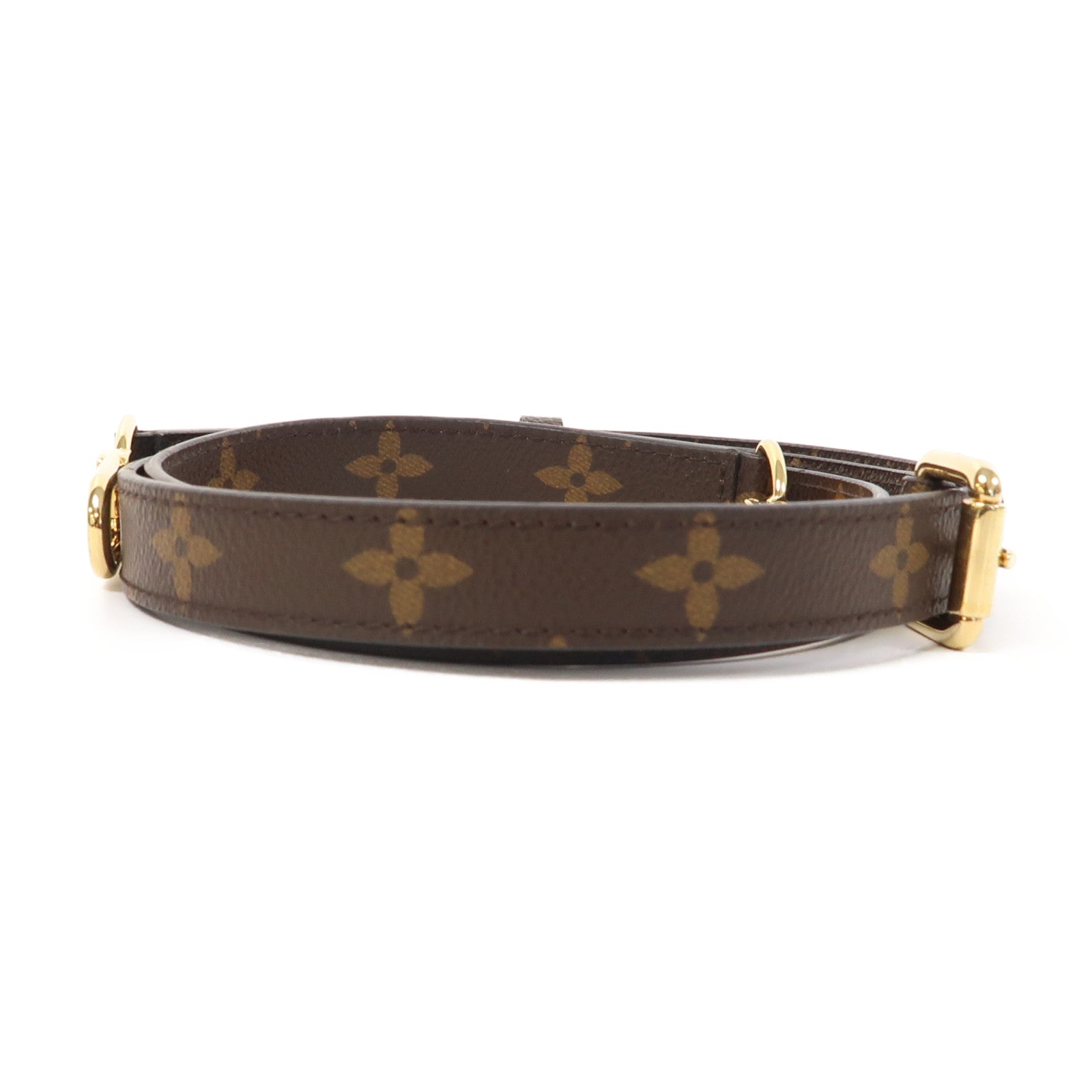 LOUIS VUITTON Monogram Strap金扣肩背帶啡色