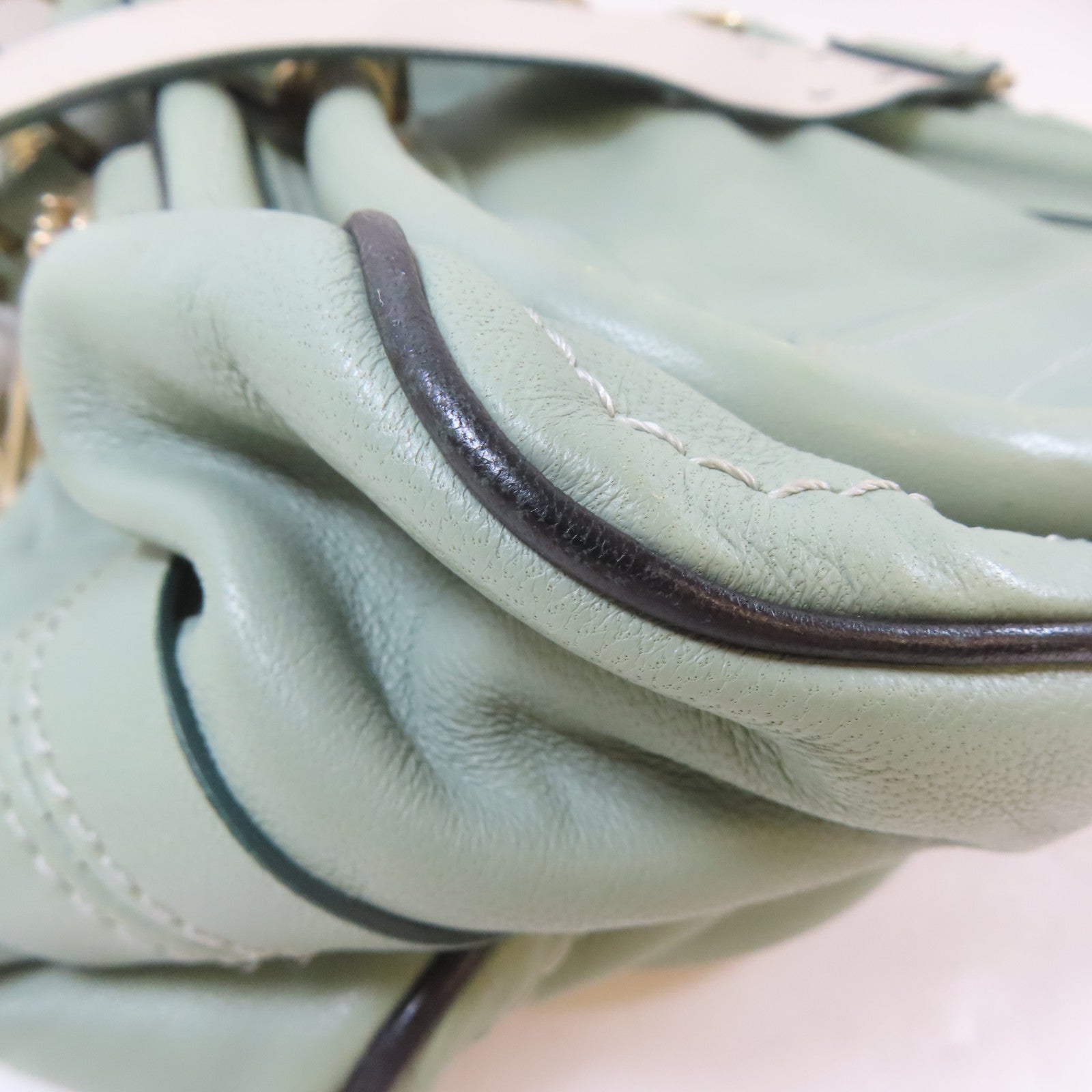 Chloe 牛皮皮革2 Way Shoulder Bag金扣手挽肩背兩用袋淺綠色