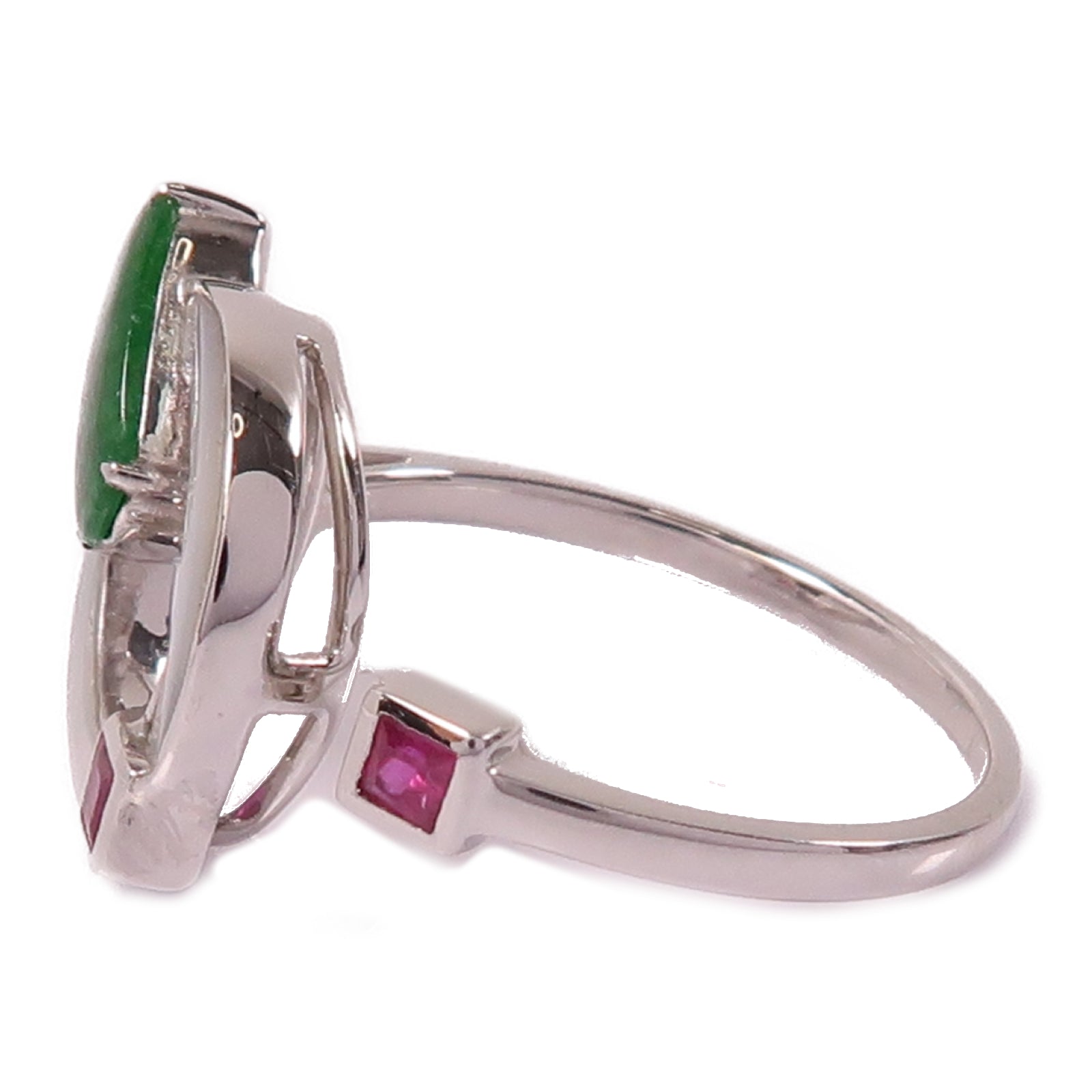 JEWELRY 【激減優惠】18K白金Jade Ring翡翠戒指US#6.75