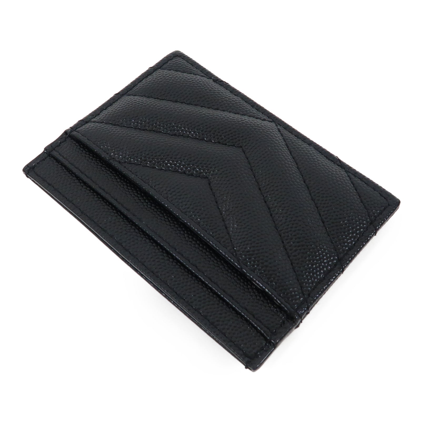 SAINT LAURENT 牛皮皮革Card Holder金扣卡片套黑色