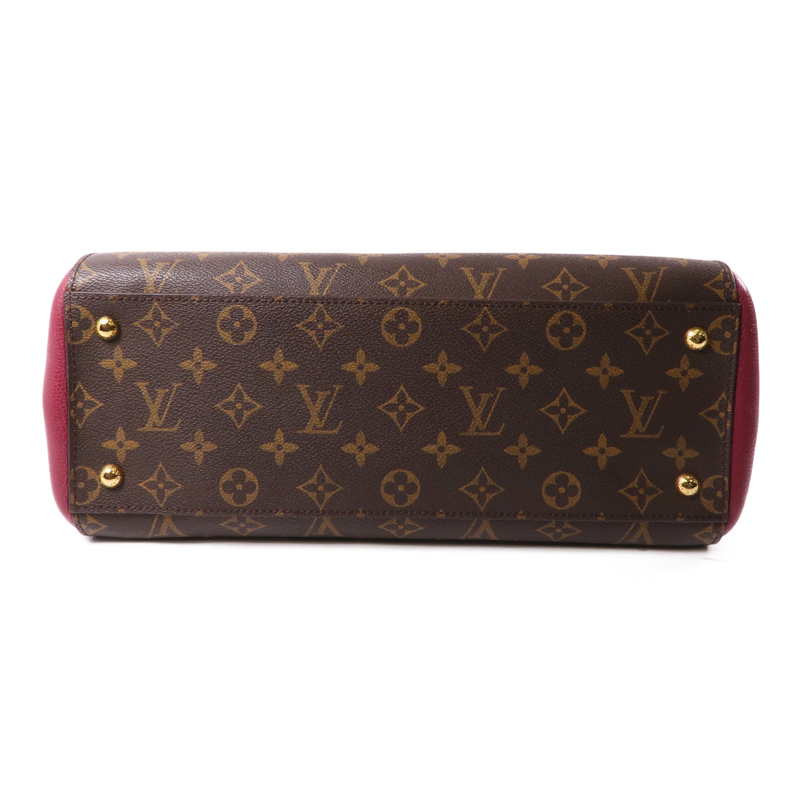 LOUIS VUITTON Monogram Florine金扣手挽肩背兩用袋棕色/紅色