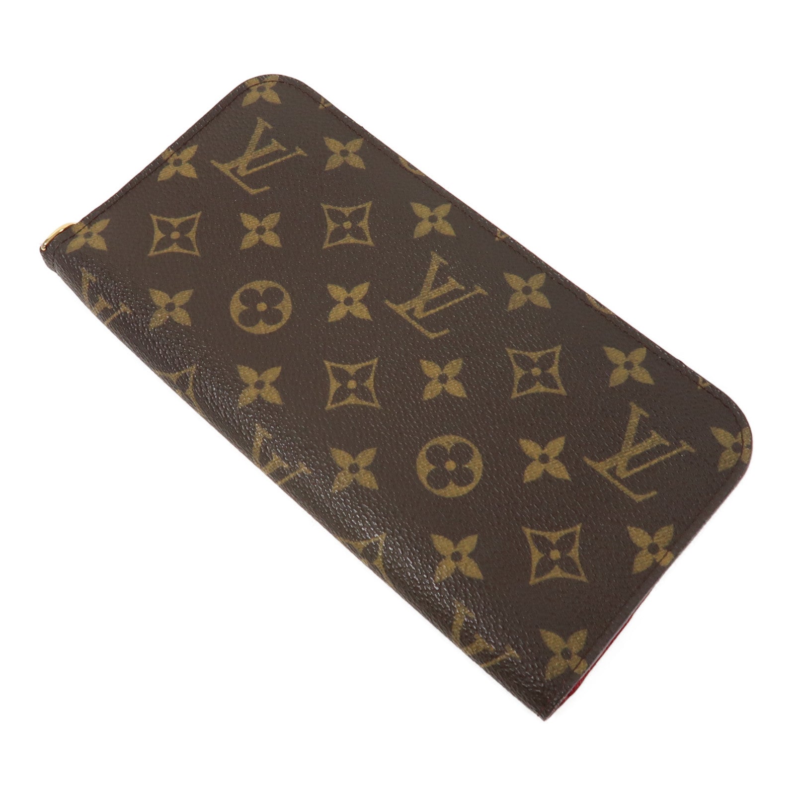LOUIS VUITTON Monogram Insolite Wallet金扣長錢包啡色/紅色