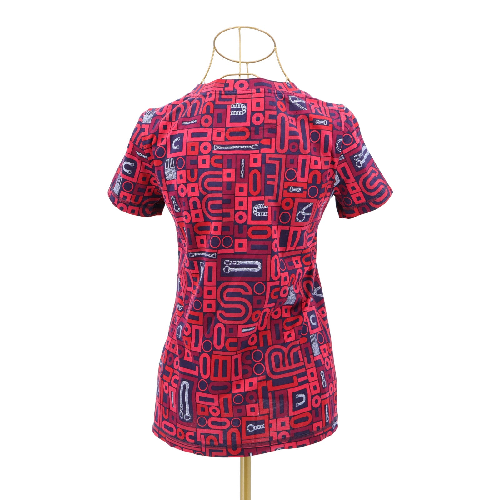 HERMES Geometric Print Cotton T-Shirt上衣
