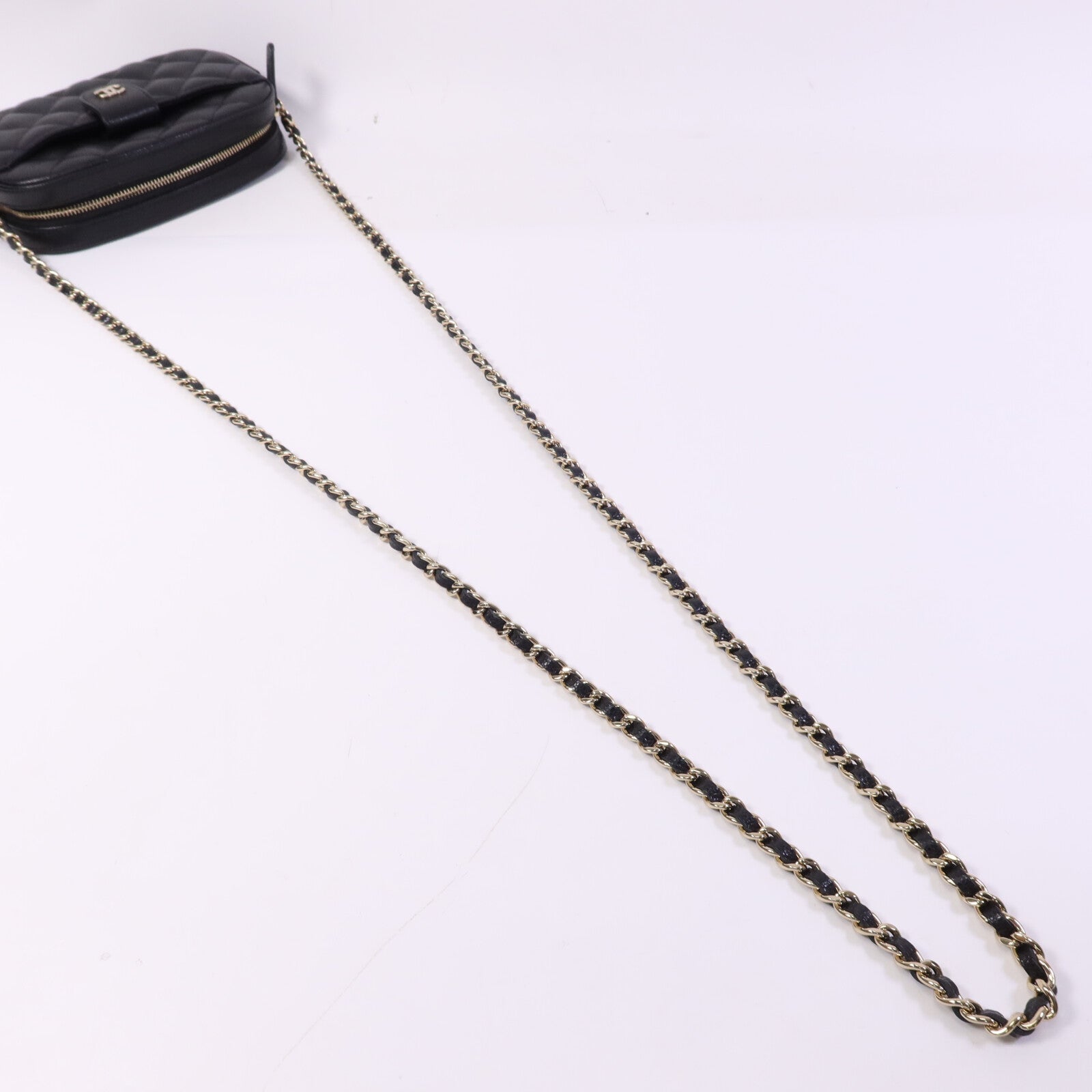 CHANEL 牛皮皮革Camera Bag金扣鏈帶肩背袋