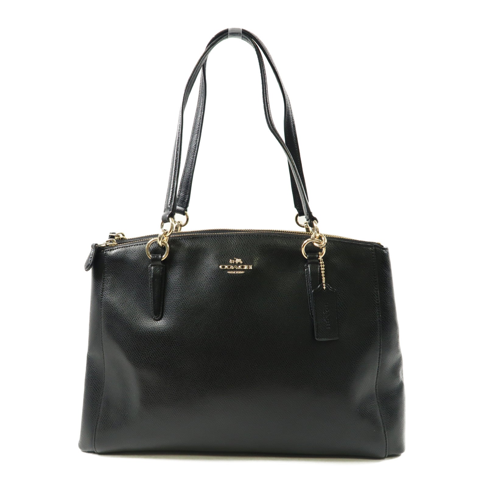 COACH 牛皮皮革Shoulder Bag金扣肩背袋黑色