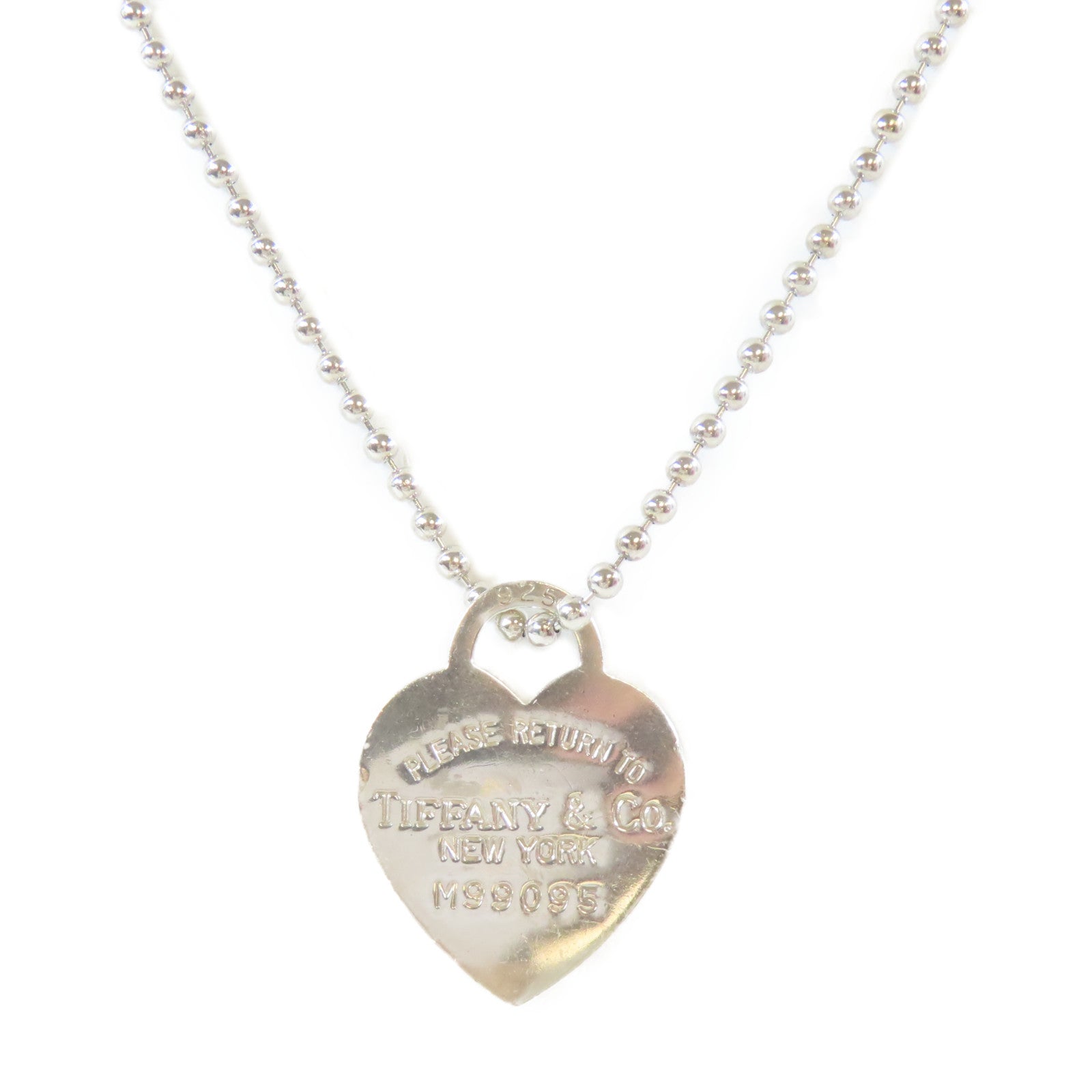 TIFFANY＆CO 925純銀Return to Tiffany Heart Tag Necklace項鍊#86cm