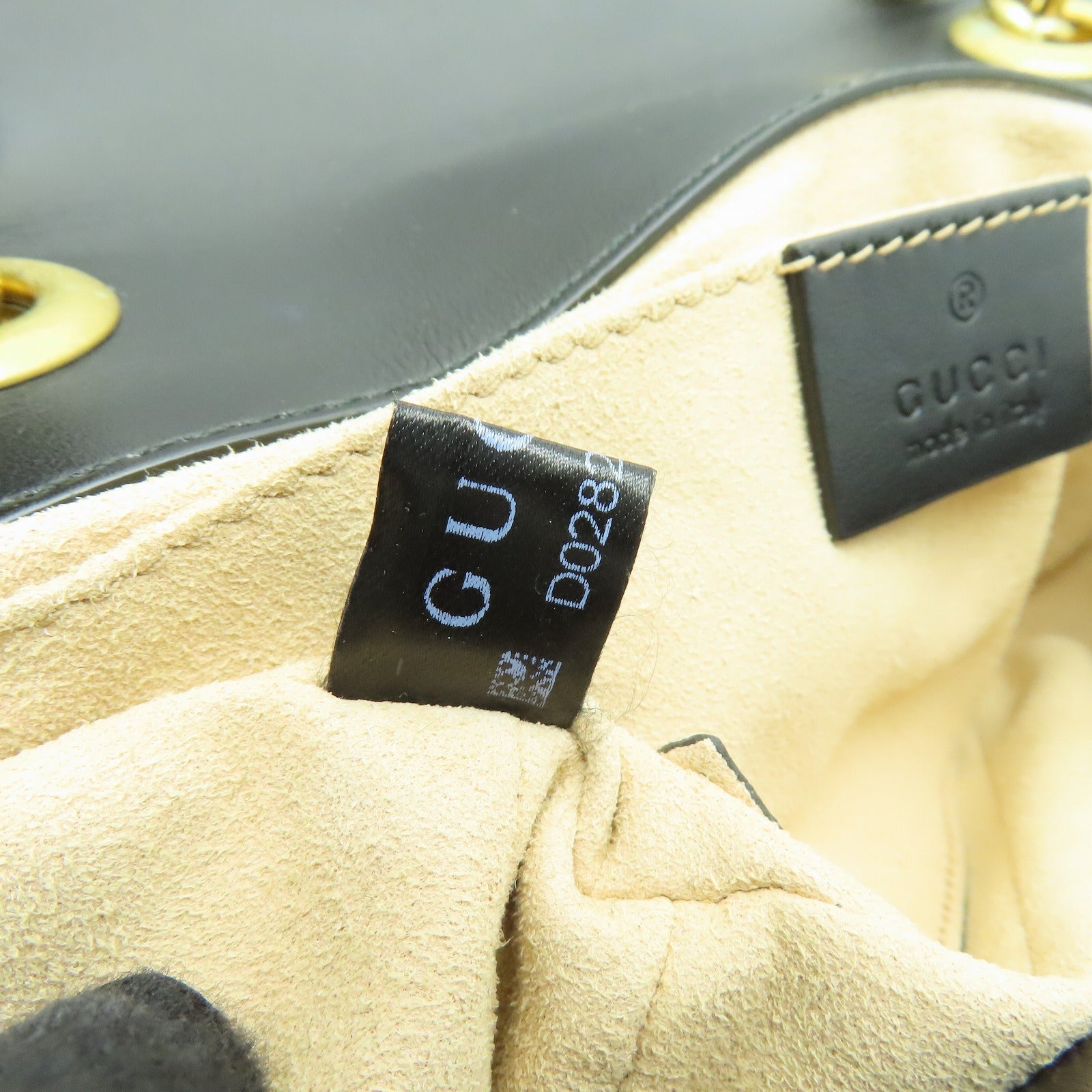 GUCCI 【激減優惠】牛皮皮革GG Marmont金扣鏈帶肩背袋黑色