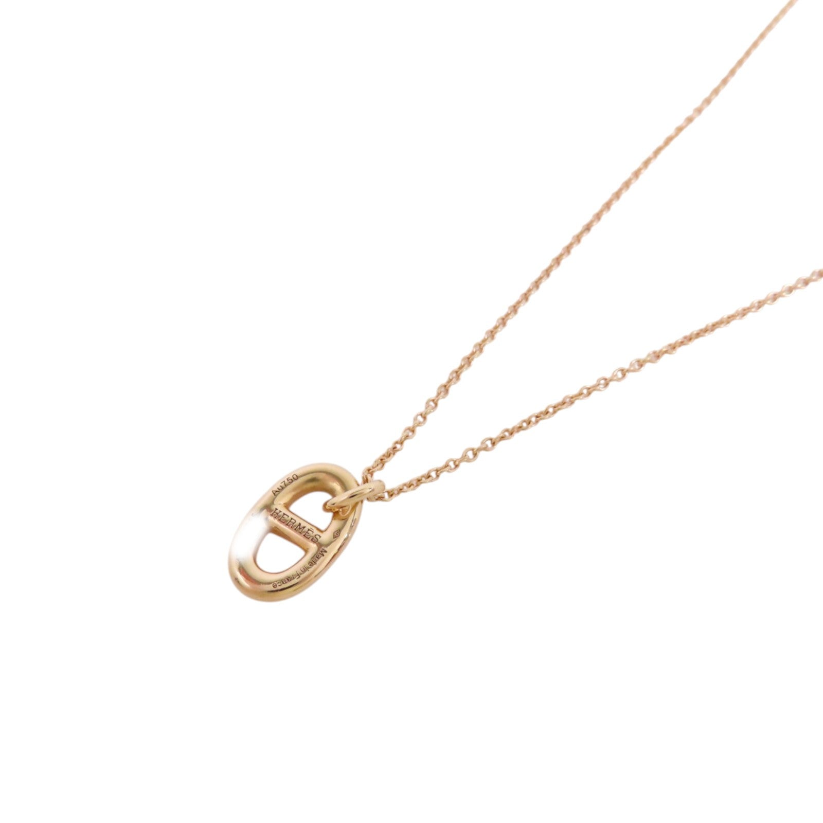 HERMES 18K玫瑰金Farandole Pendant Necklace金扣項鏈