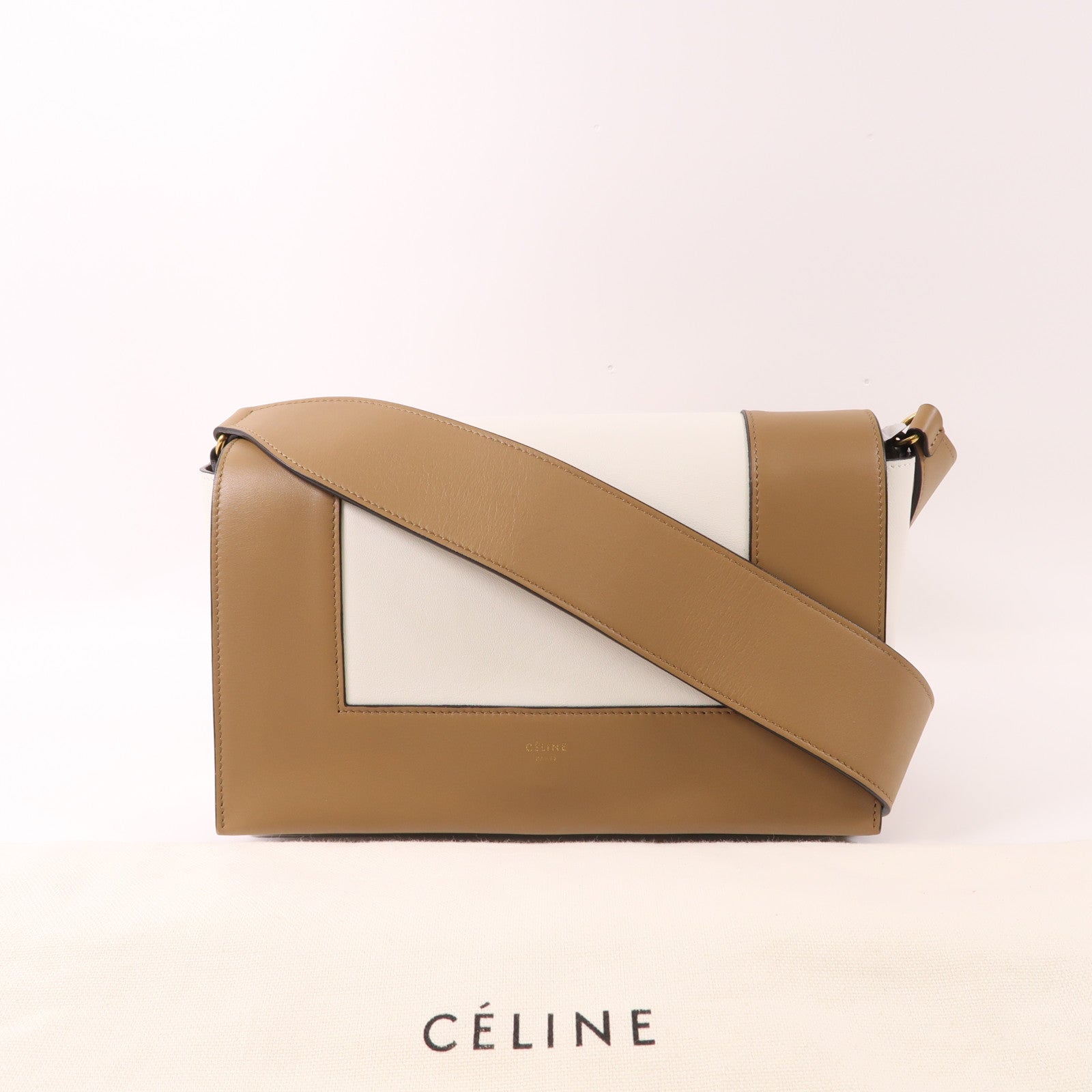 CELINE 牛皮皮革Frame Bag金扣肩背袋