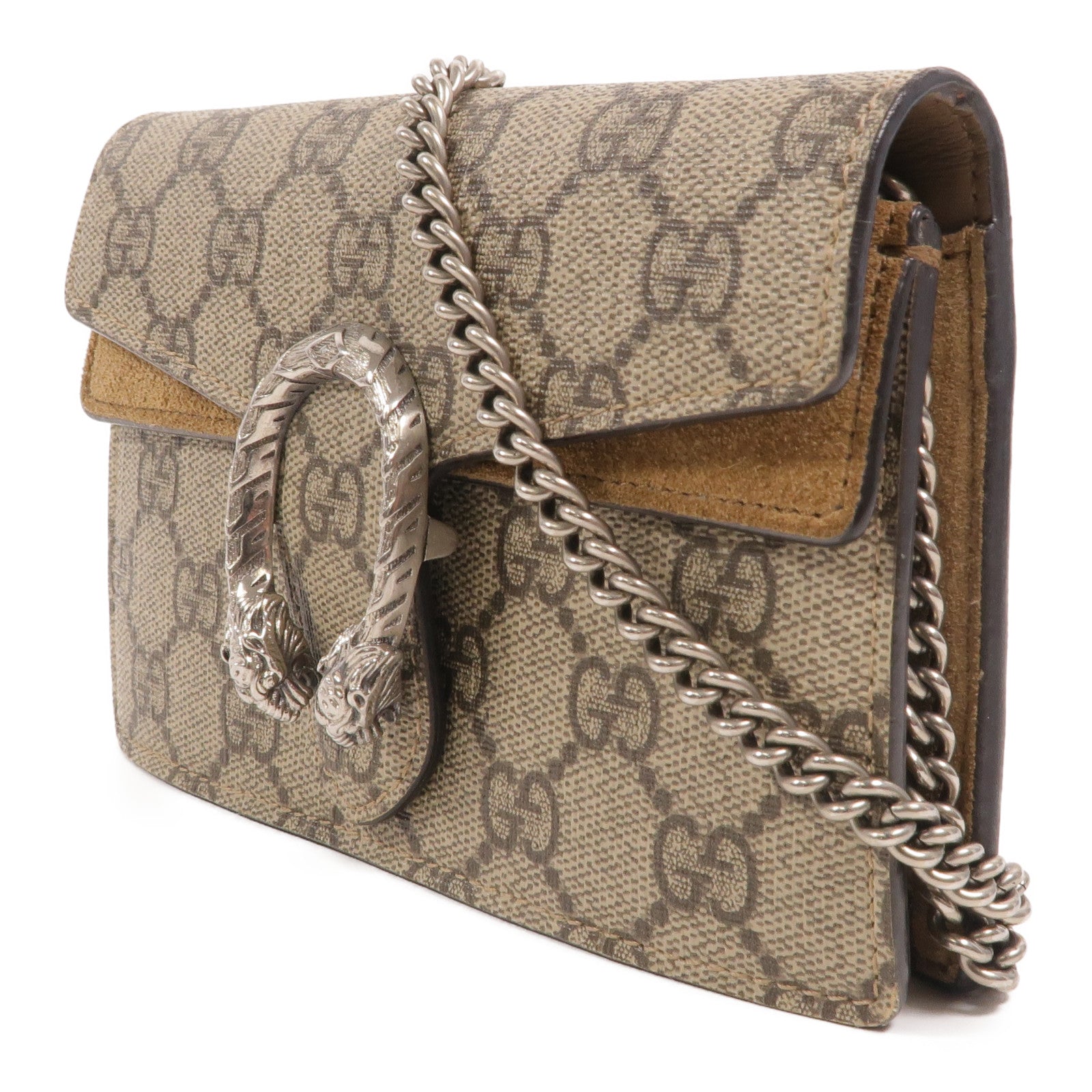 GUCCI 塗層帆布Dionysus Super Mini Bag鏈帶肩背袋