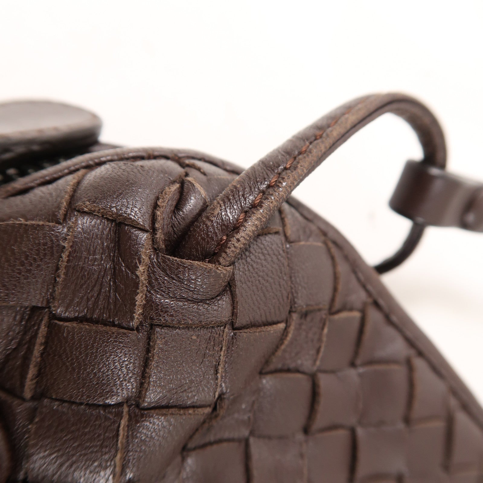 BOTTEGA VENETA 羊皮皮革Shoulder Bag銀扣肩背袋棕色