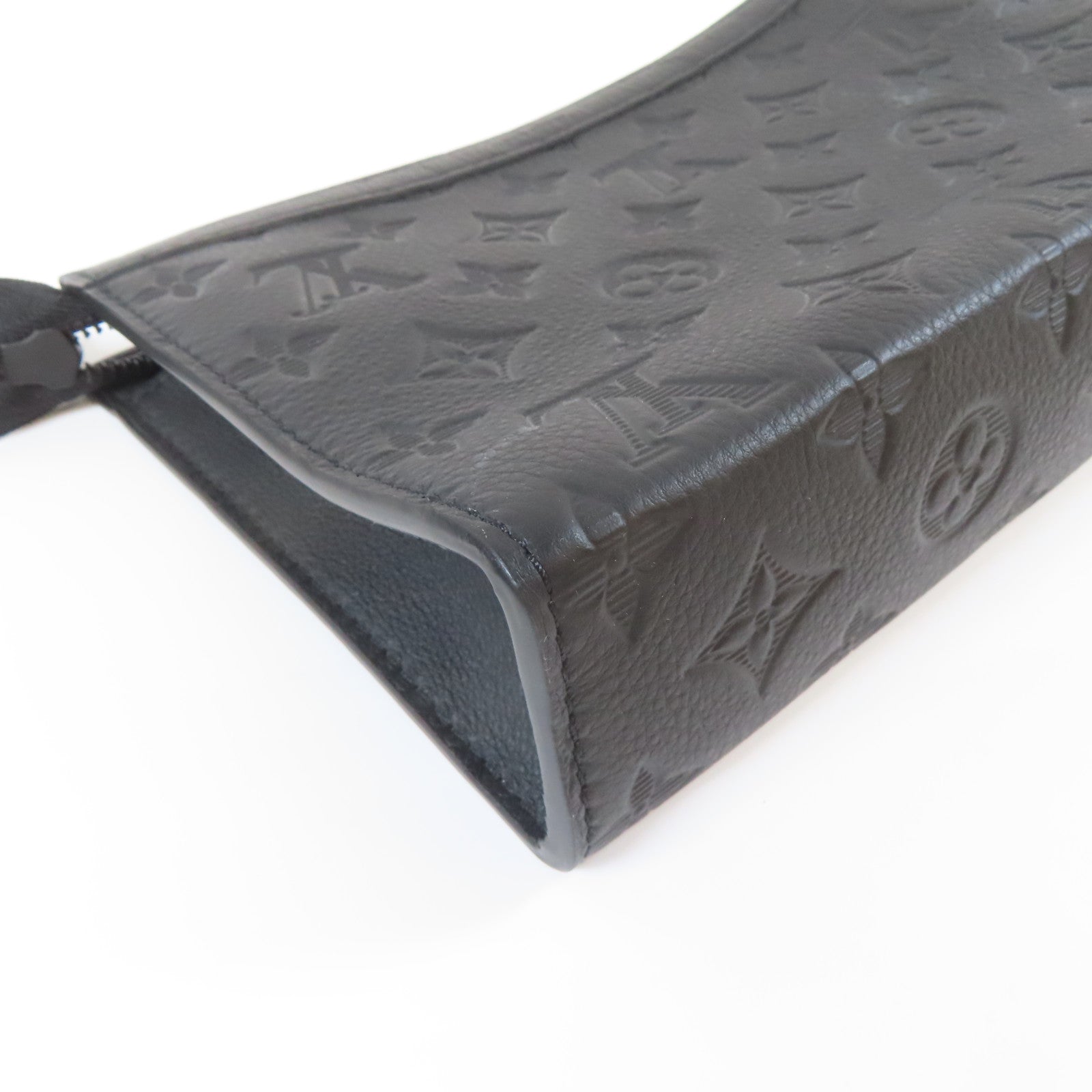 LOUIS VUITTON 牛皮皮革Gaston黑扣肩背袋黑色