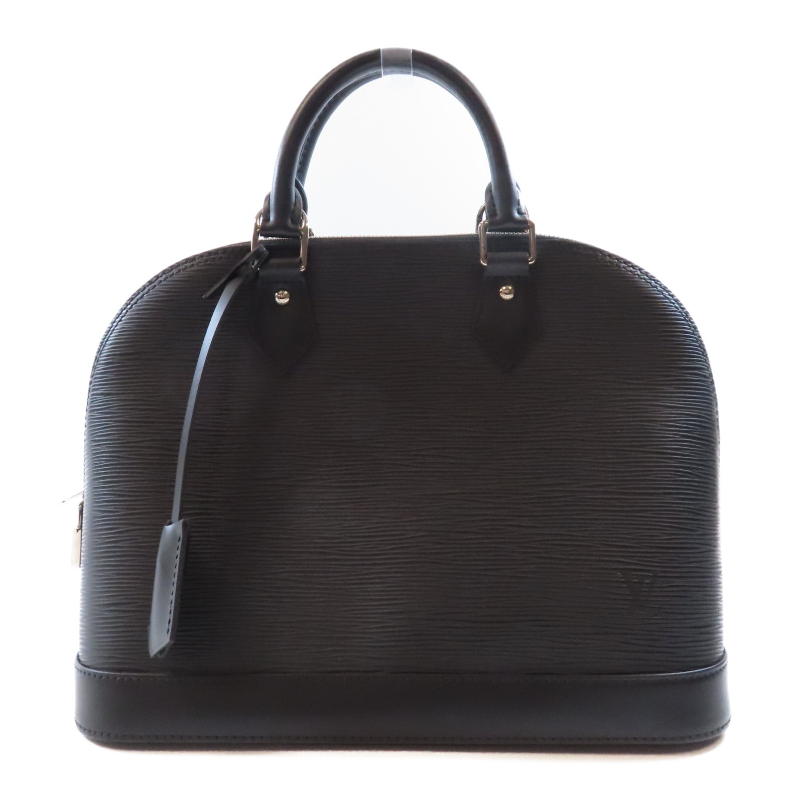 LOUIS VUITTON Epi Alma PM銀扣手挽袋黑色