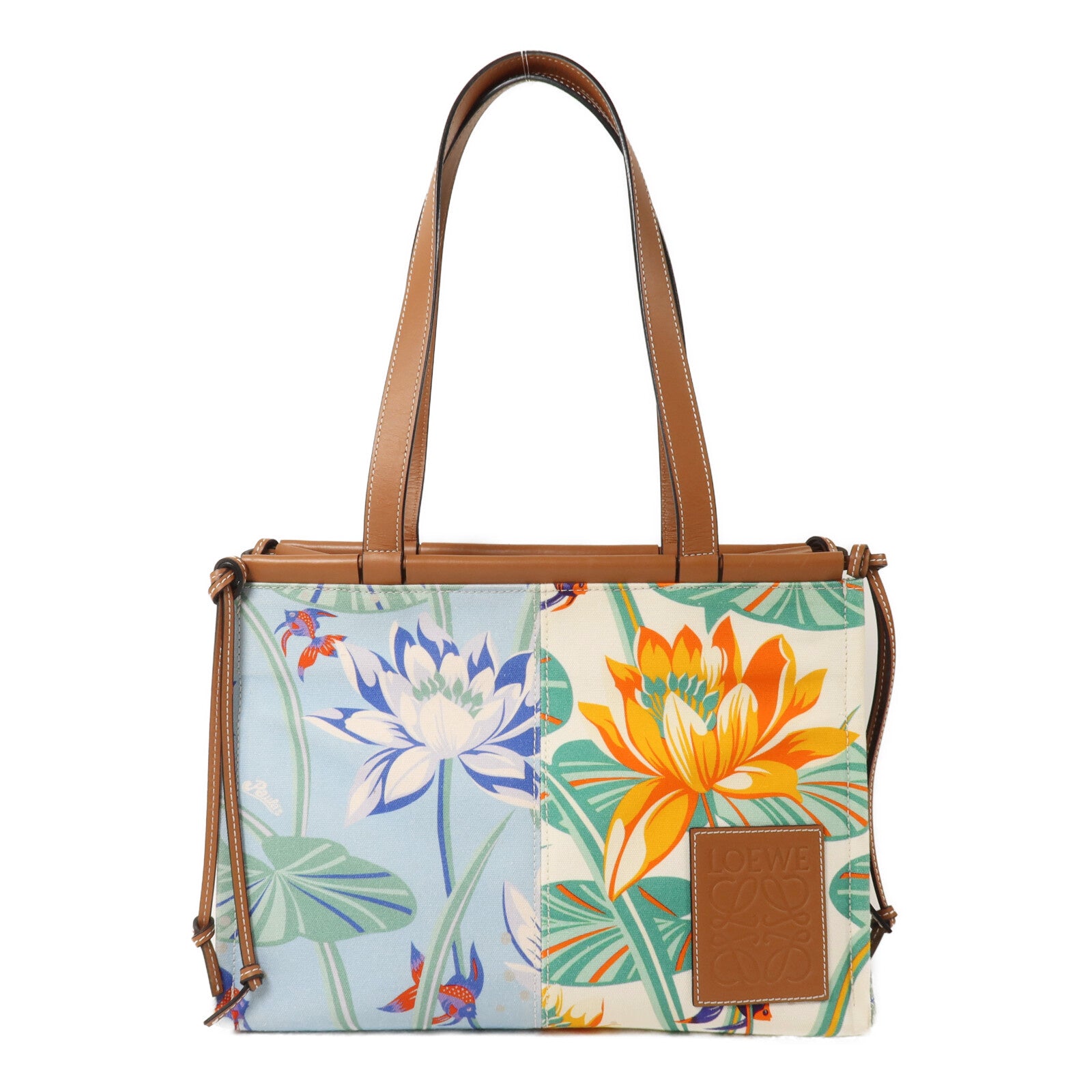 LOEWE 帆布/牛皮皮革Paula's Ibiza Mermaid手挽袋