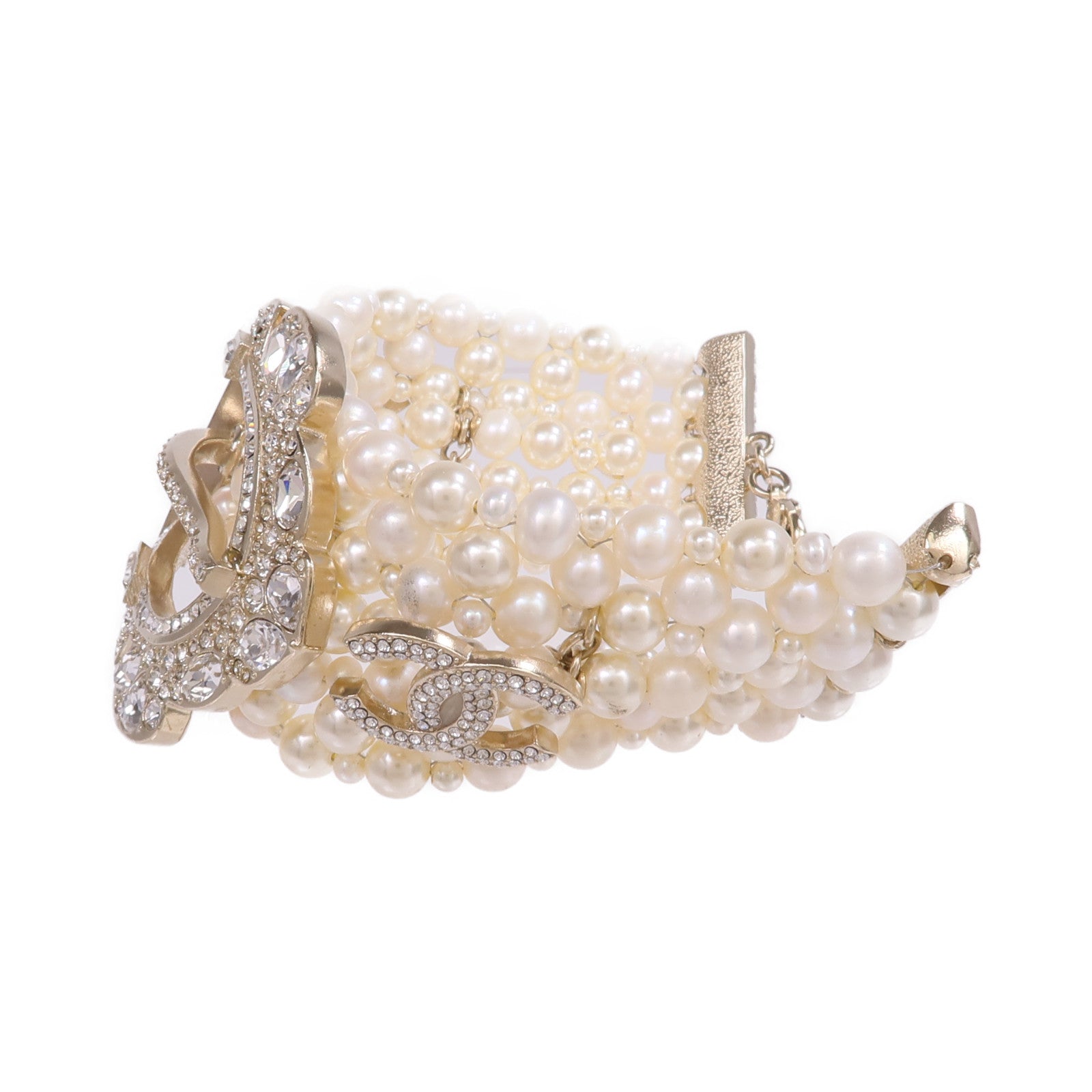 CHANEL 金屬/水晶Bracelet手鏈